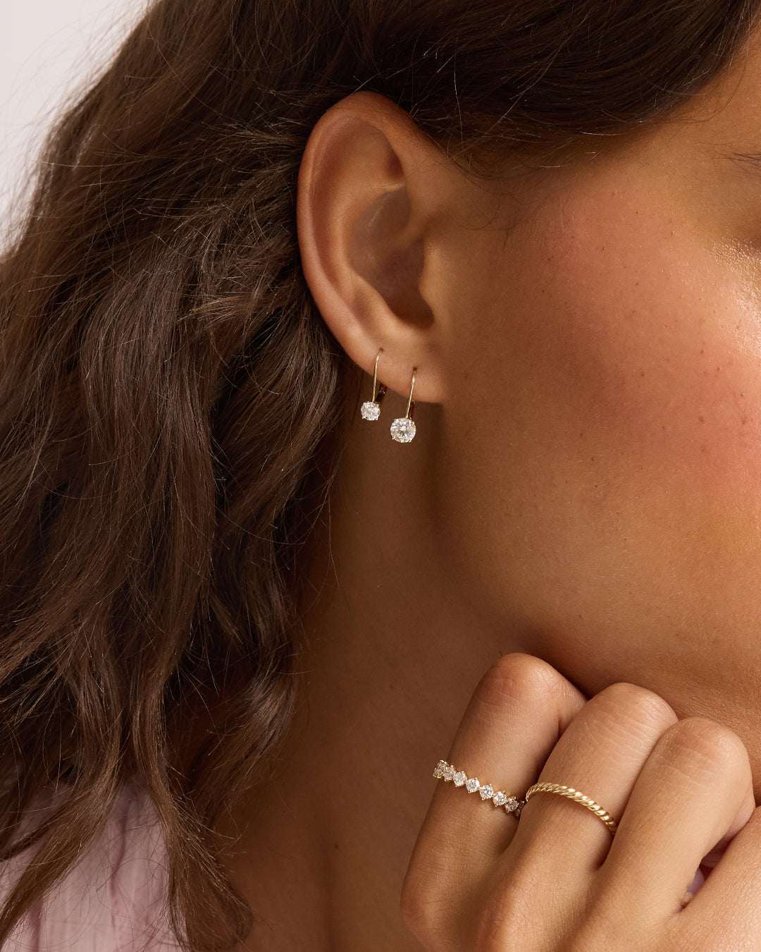 Lab Grown Diamond Mercer Drop Earrings || option::14K Solid Gold, .50ct
