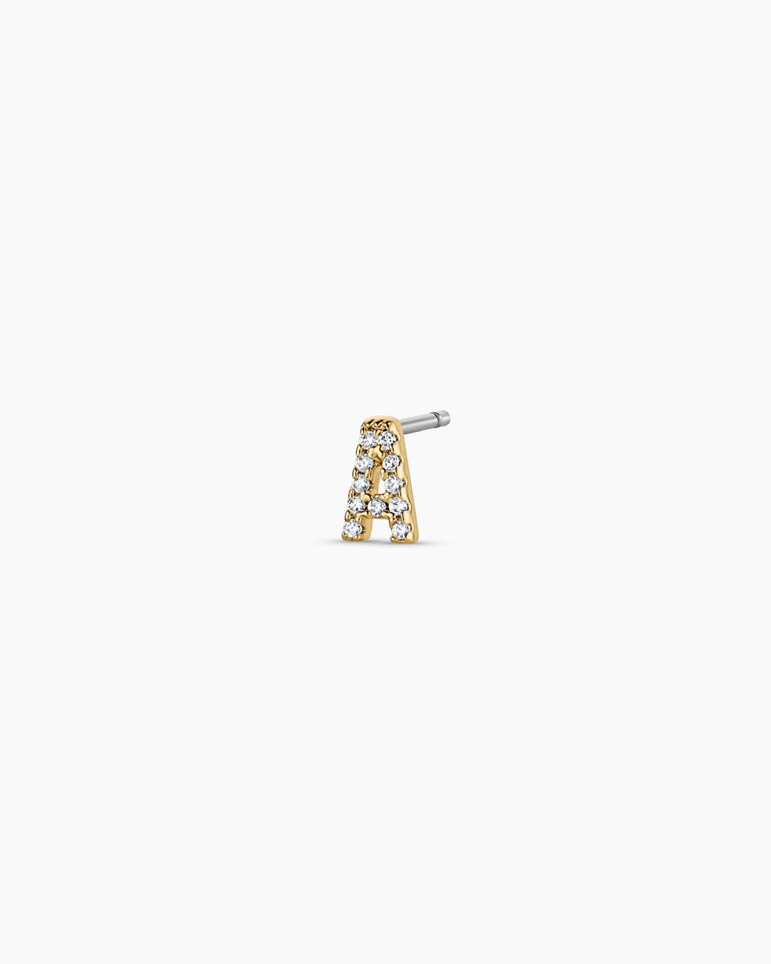 Wilder Shimmer Alphabet Single Stud || option::18K Gold Plated, A