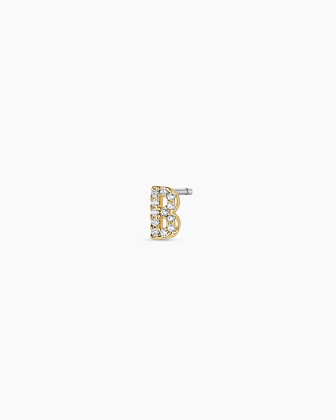 Wilder Shimmer Alphabet Single Stud || option::18K Gold Plated, B