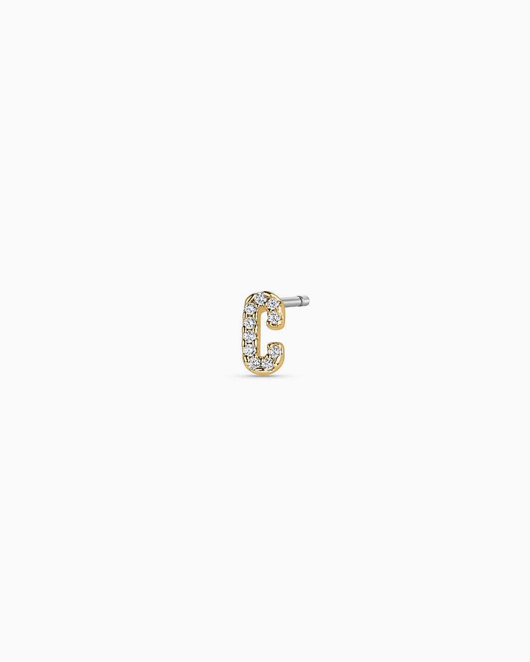 Wilder Shimmer Alphabet Single Stud || option::18K Gold Plated, C