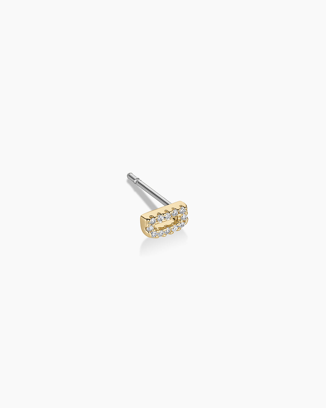 Wilder Shimmer Alphabet Single Stud || option::18K Gold Plated, D