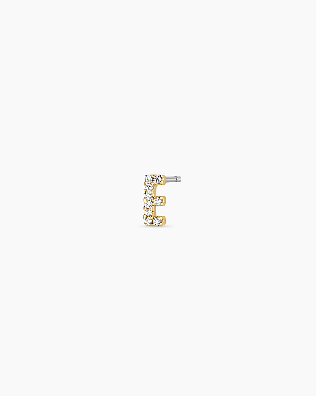 Wilder Shimmer Alphabet Single Stud || option::18K Gold Plated, E