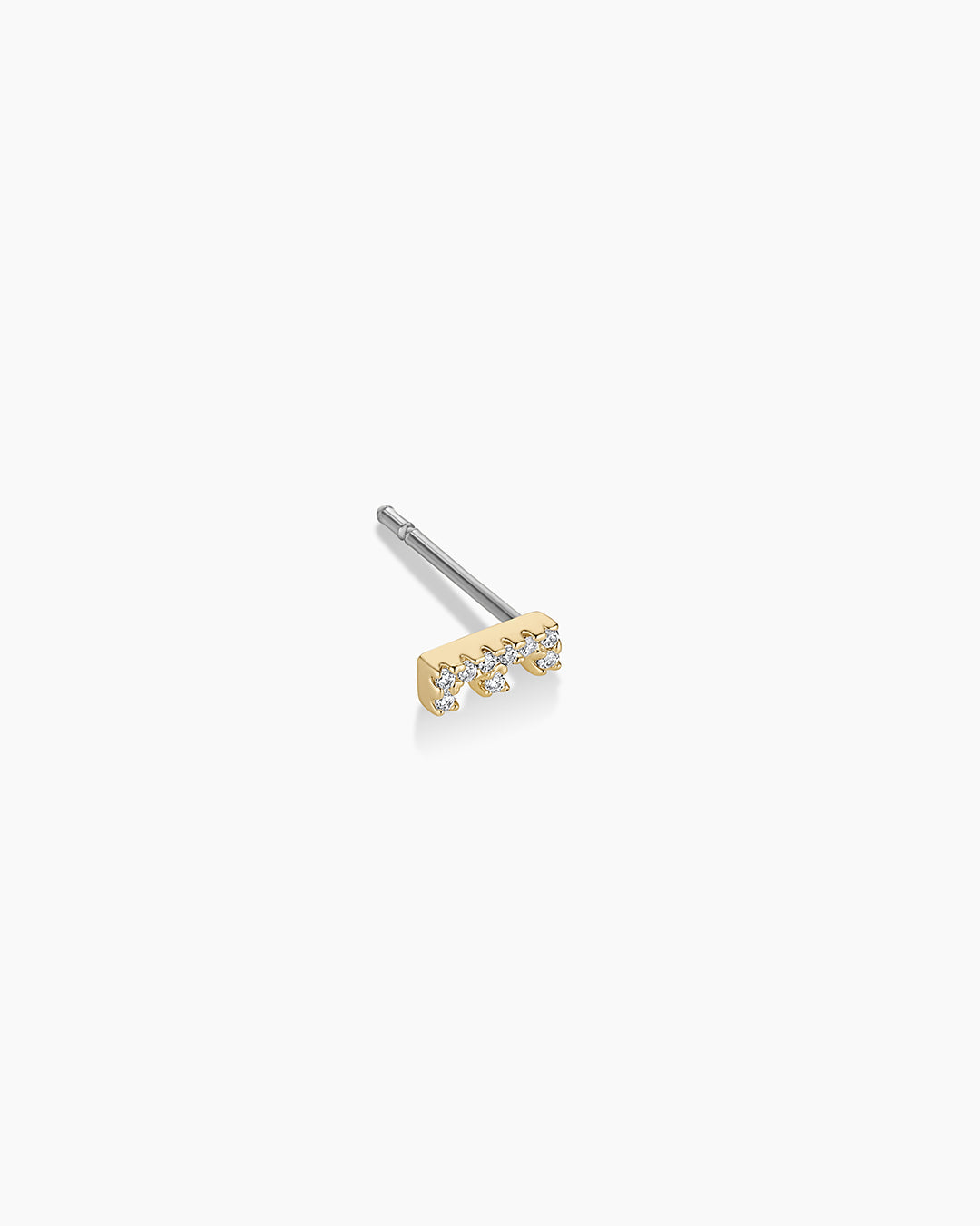 Wilder Shimmer Alphabet Single Stud || option::18K Gold Plated, E
