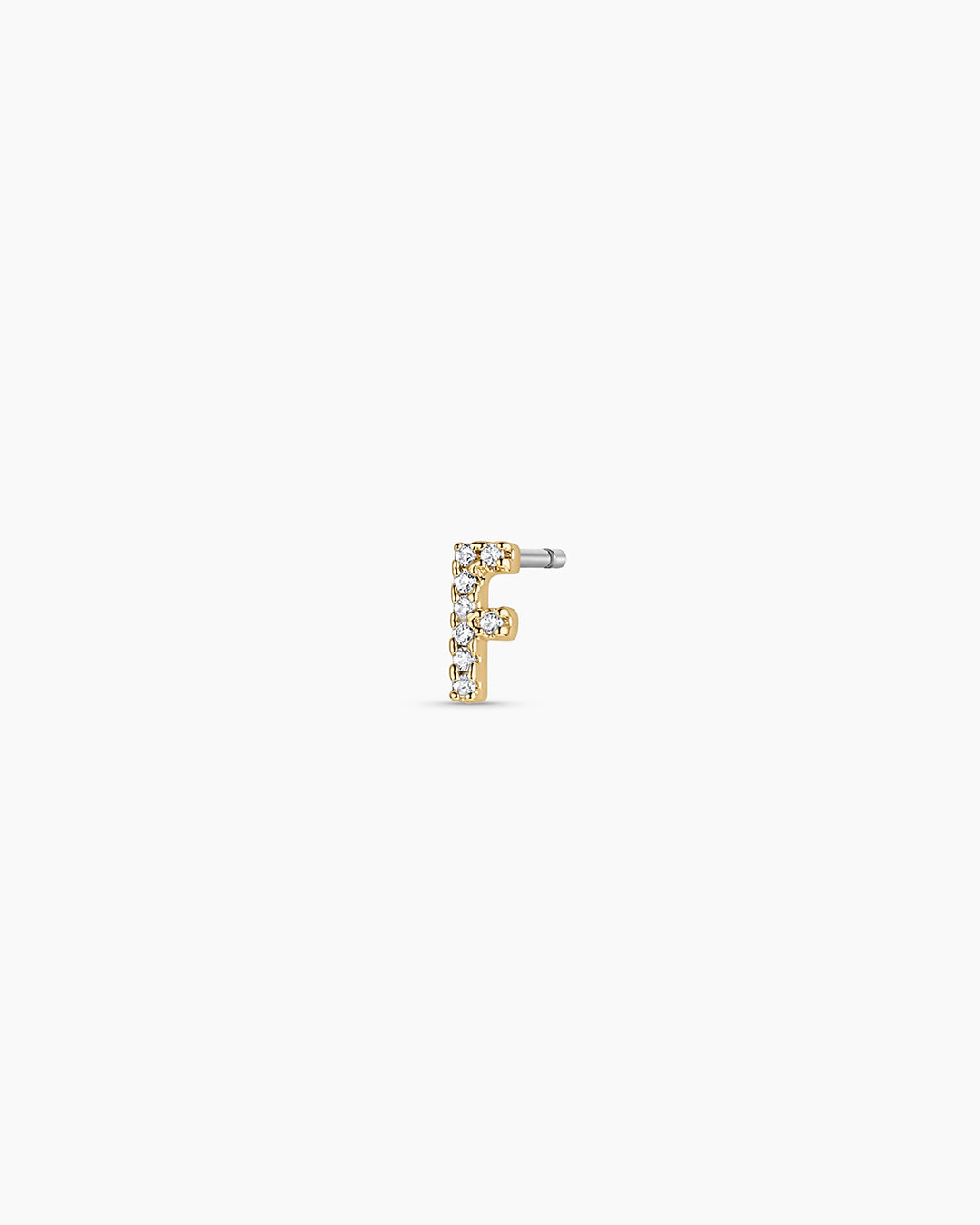 Wilder Shimmer Alphabet Single Stud || option::18K Gold Plated, F