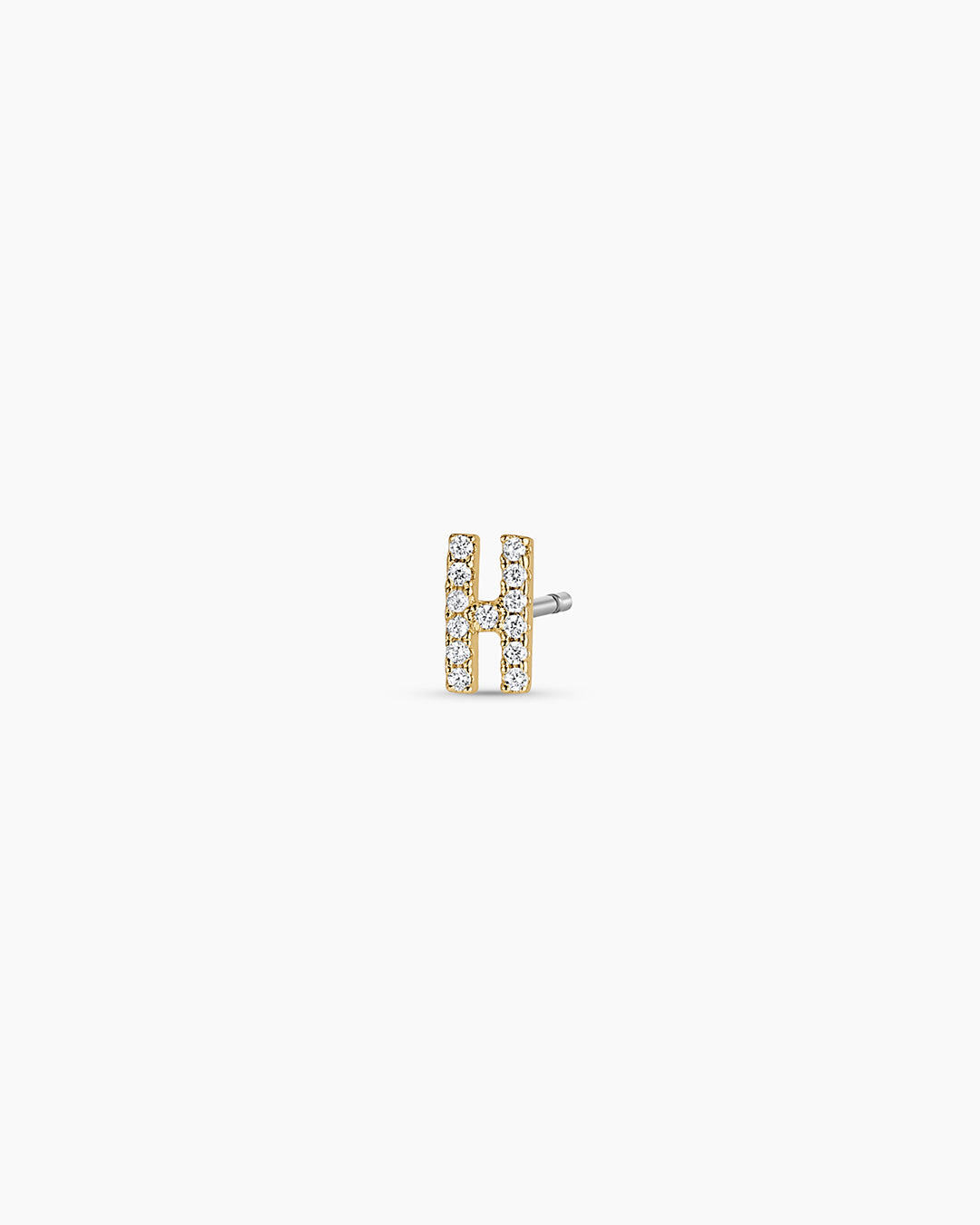 Wilder Shimmer Alphabet Single Stud || option::18K Gold Plated, H