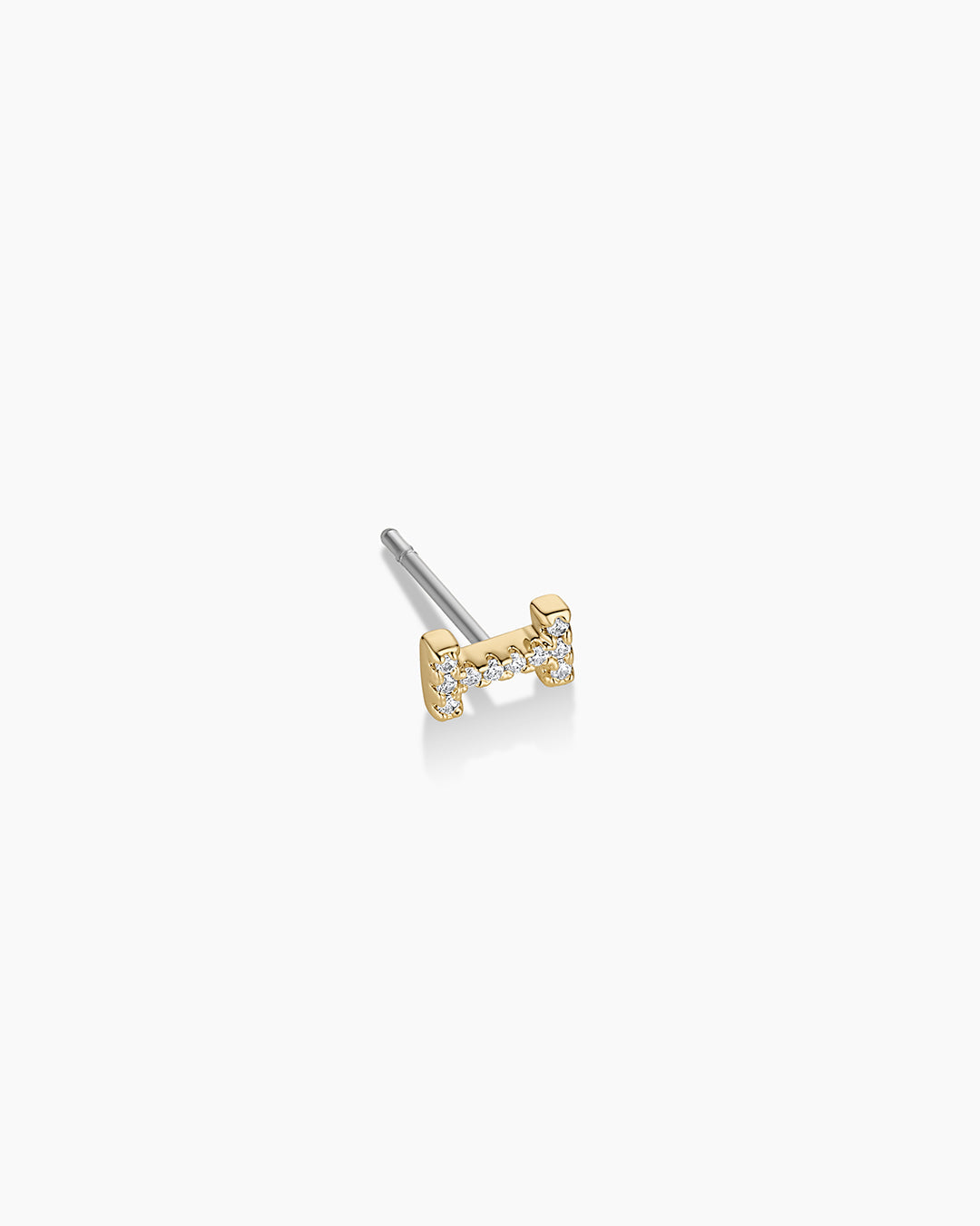 Wilder Shimmer Alphabet Single Stud || option::18K Gold Plated, I