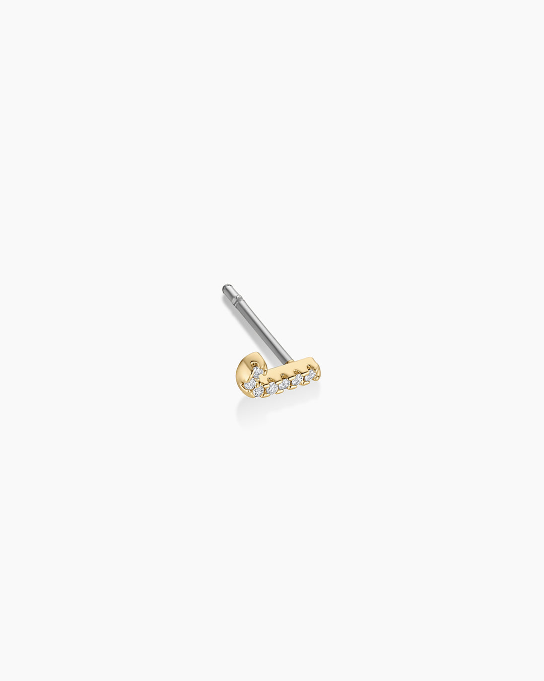 Wilder Shimmer Alphabet Single Stud || option::18K Gold Plated, J