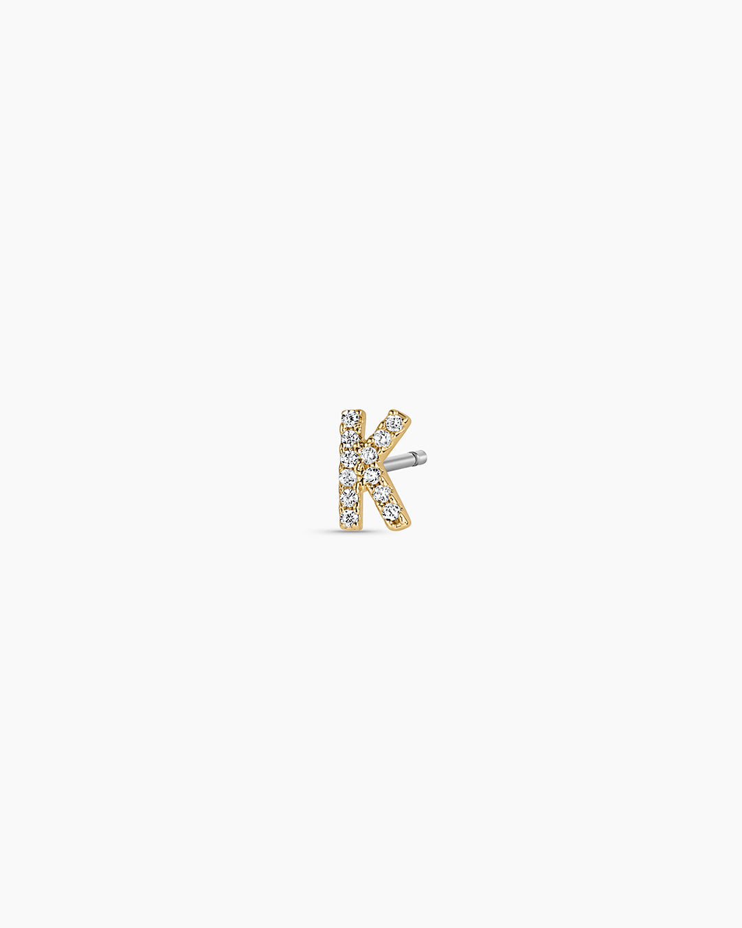 Wilder Shimmer Alphabet Single Stud || option::18K Gold Plated, K