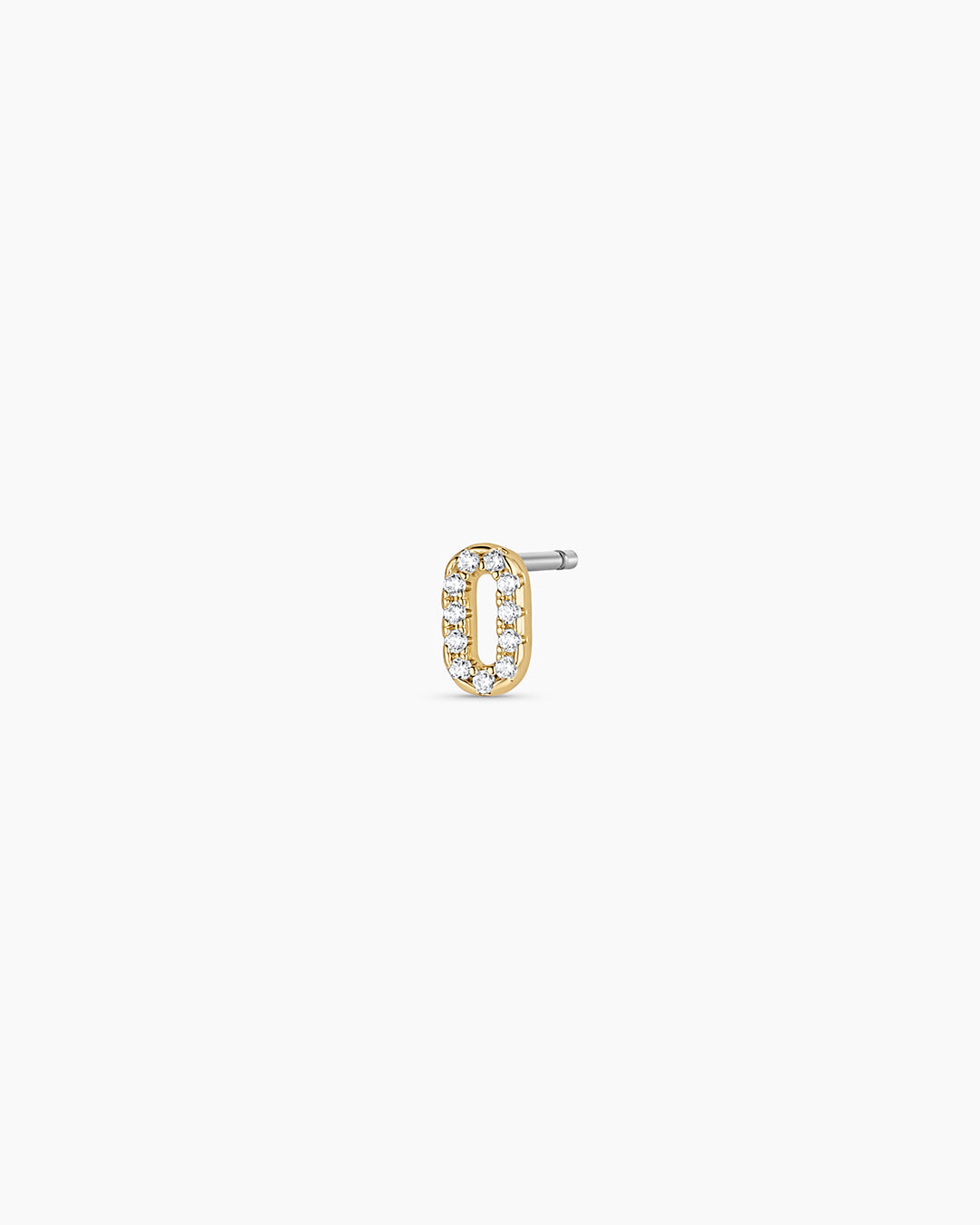Wilder Shimmer Alphabet Single Stud || option::18K Gold Plated, O