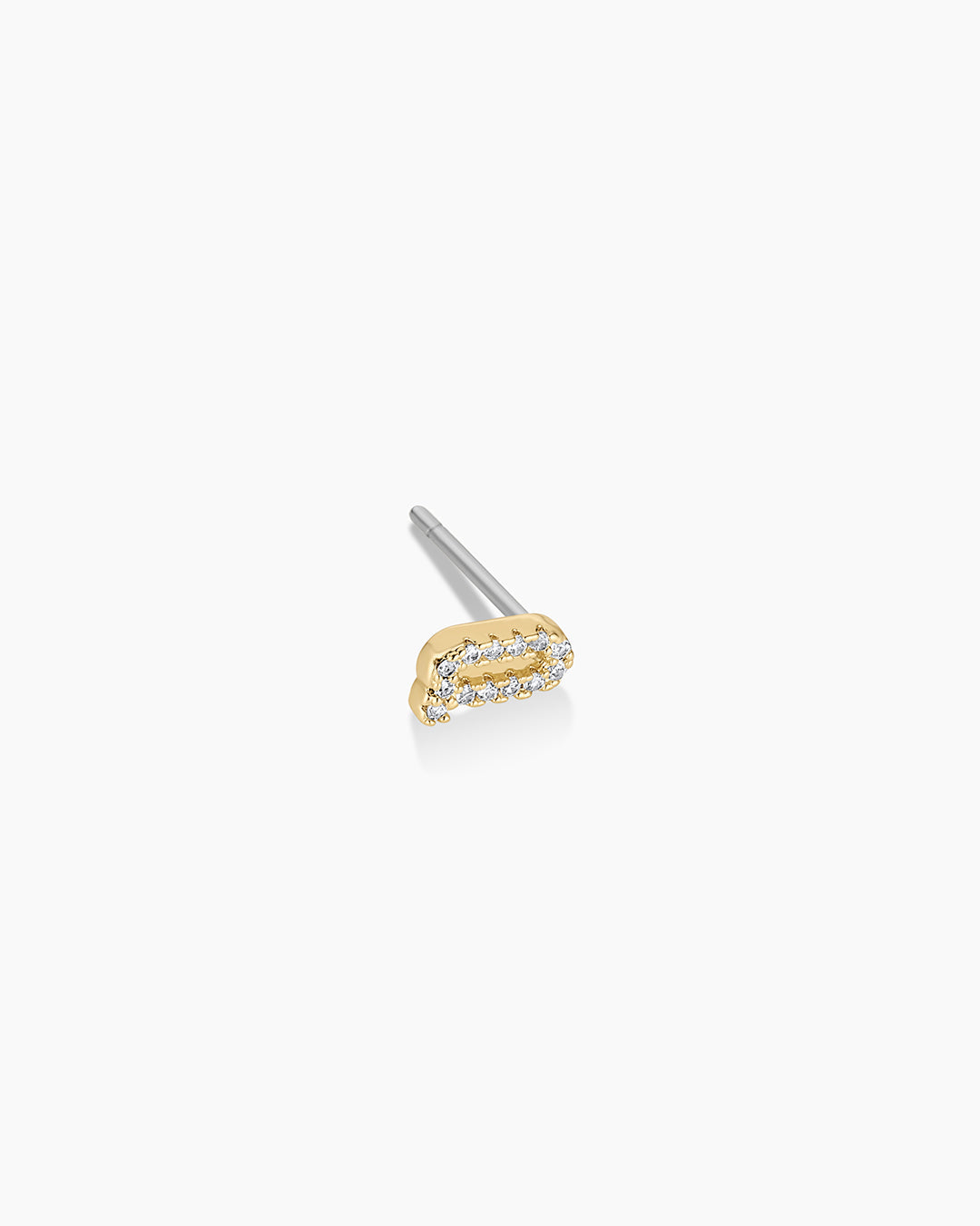 Wilder Shimmer Alphabet Single Stud || option::18K Gold Plated, Q