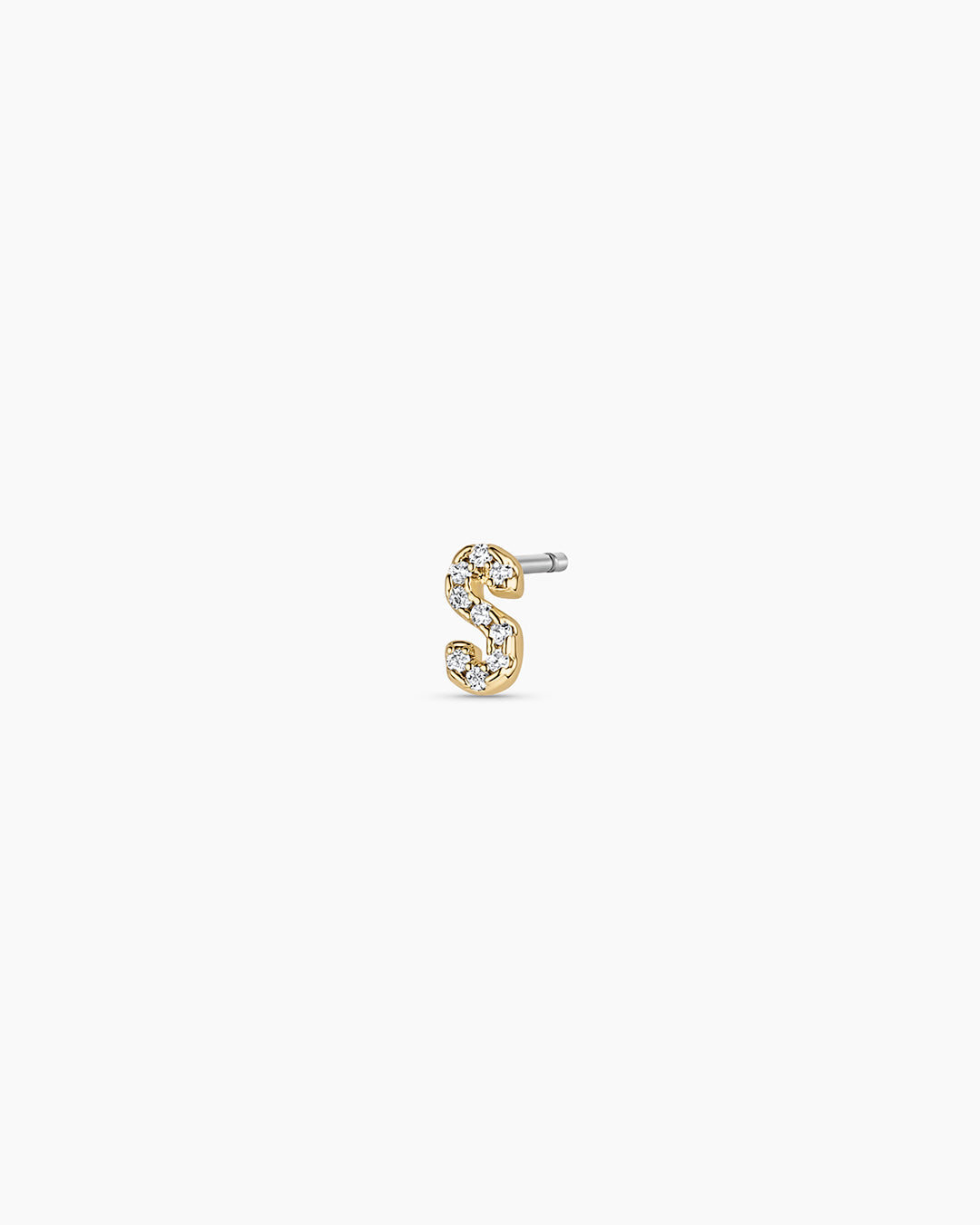 Wilder Shimmer Alphabet Single Stud || option::18K Gold Plated, S