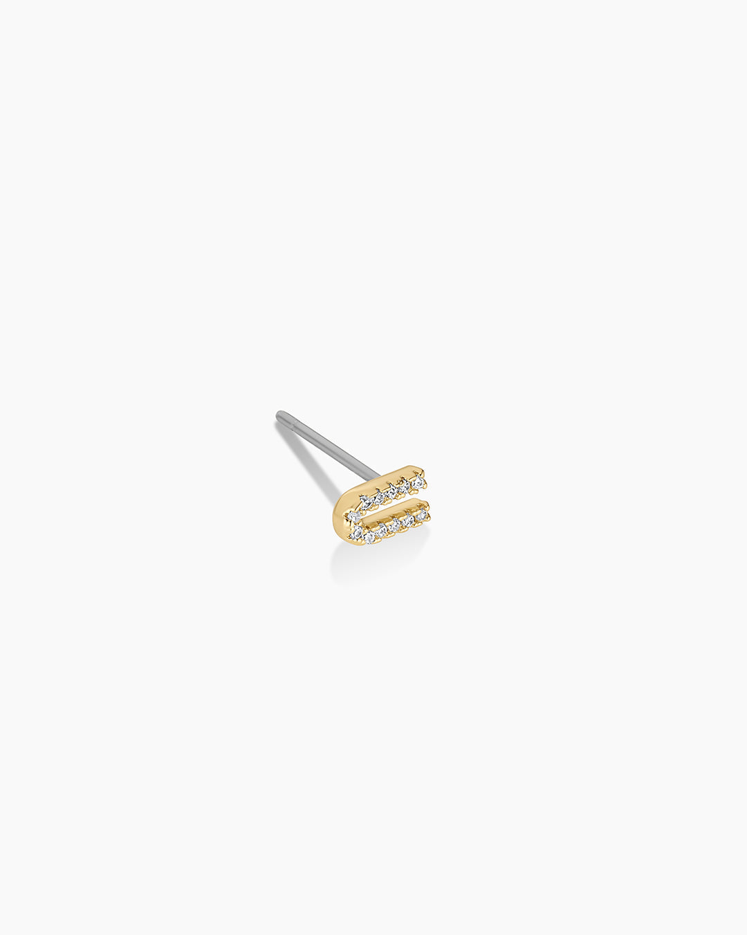 Wilder Shimmer Alphabet Single Stud || option::18K Gold Plated, U