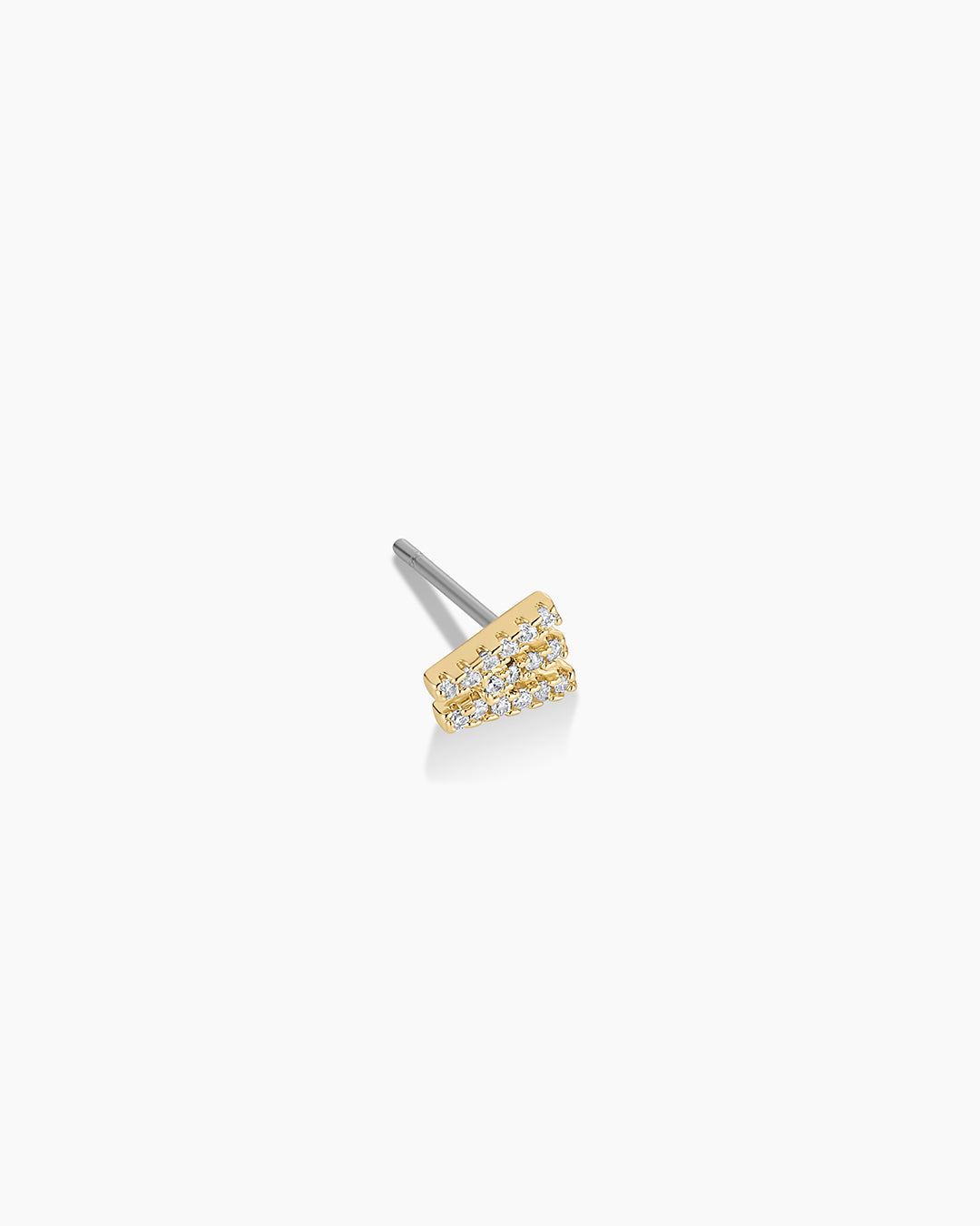 Wilder Shimmer Alphabet Single Stud || option::18K Gold Plated, W