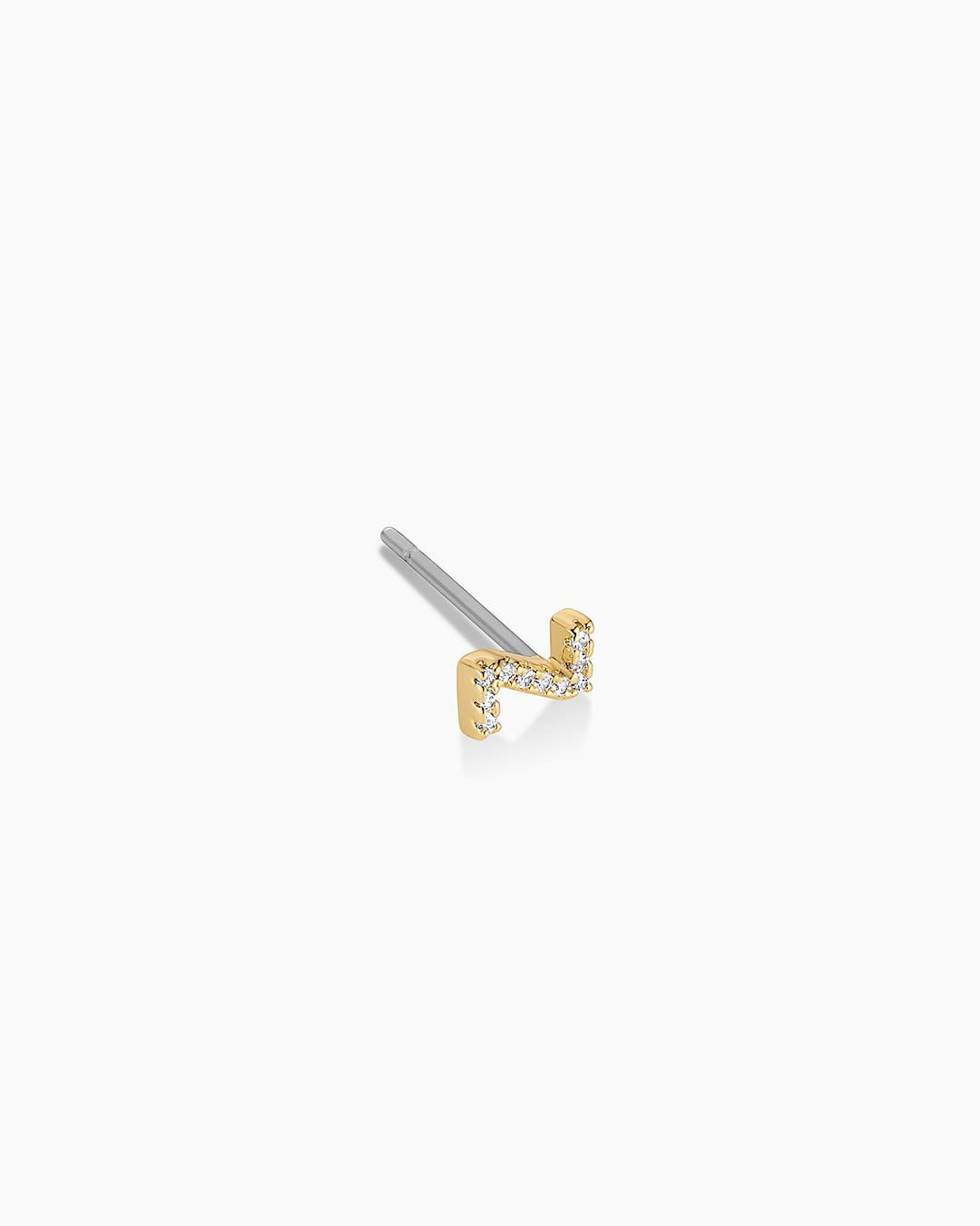 Wilder Shimmer Alphabet Single Stud || option::18K Gold Plated, Z