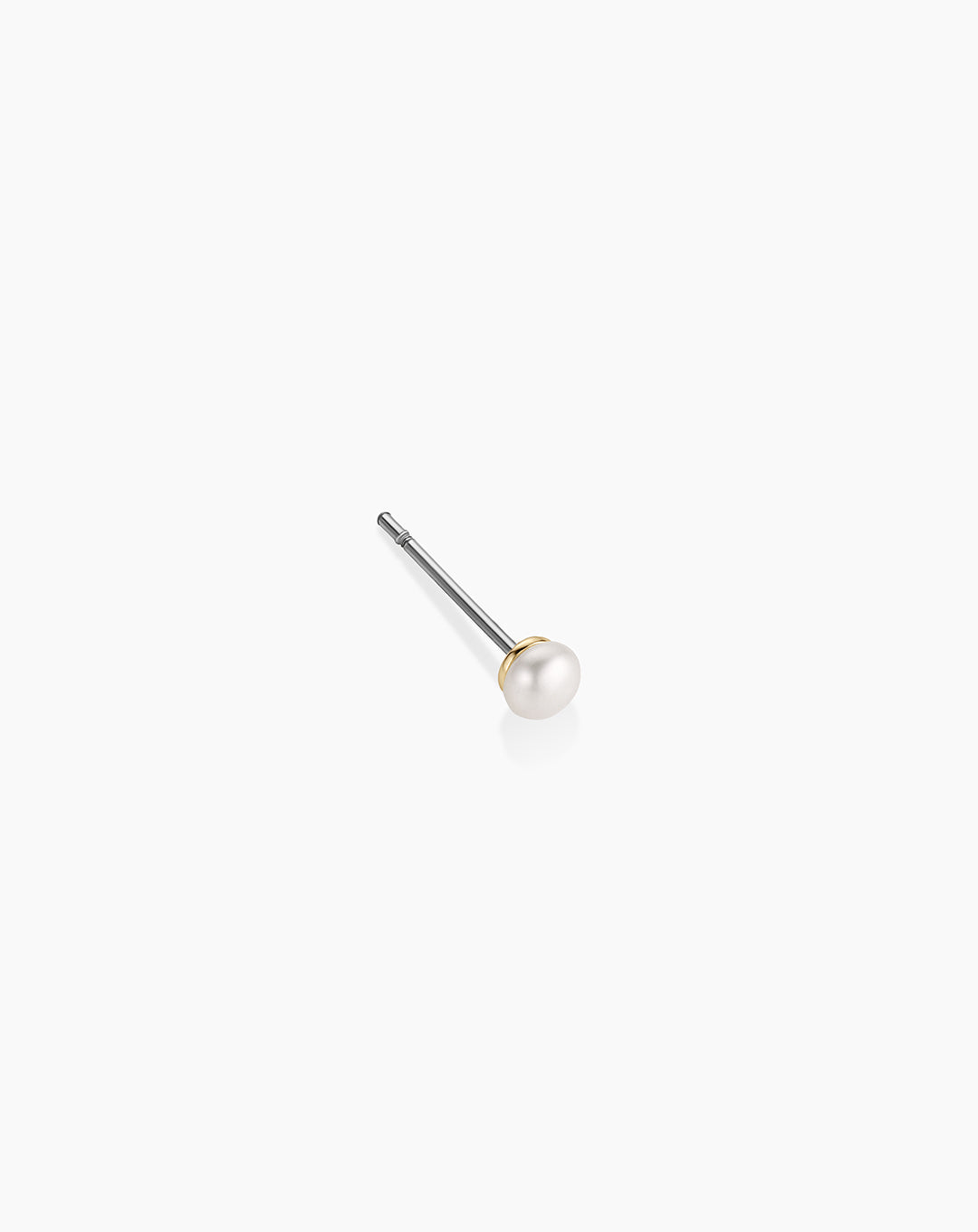 Pearl Single Stud || option::18K Gold Plated, 4mm