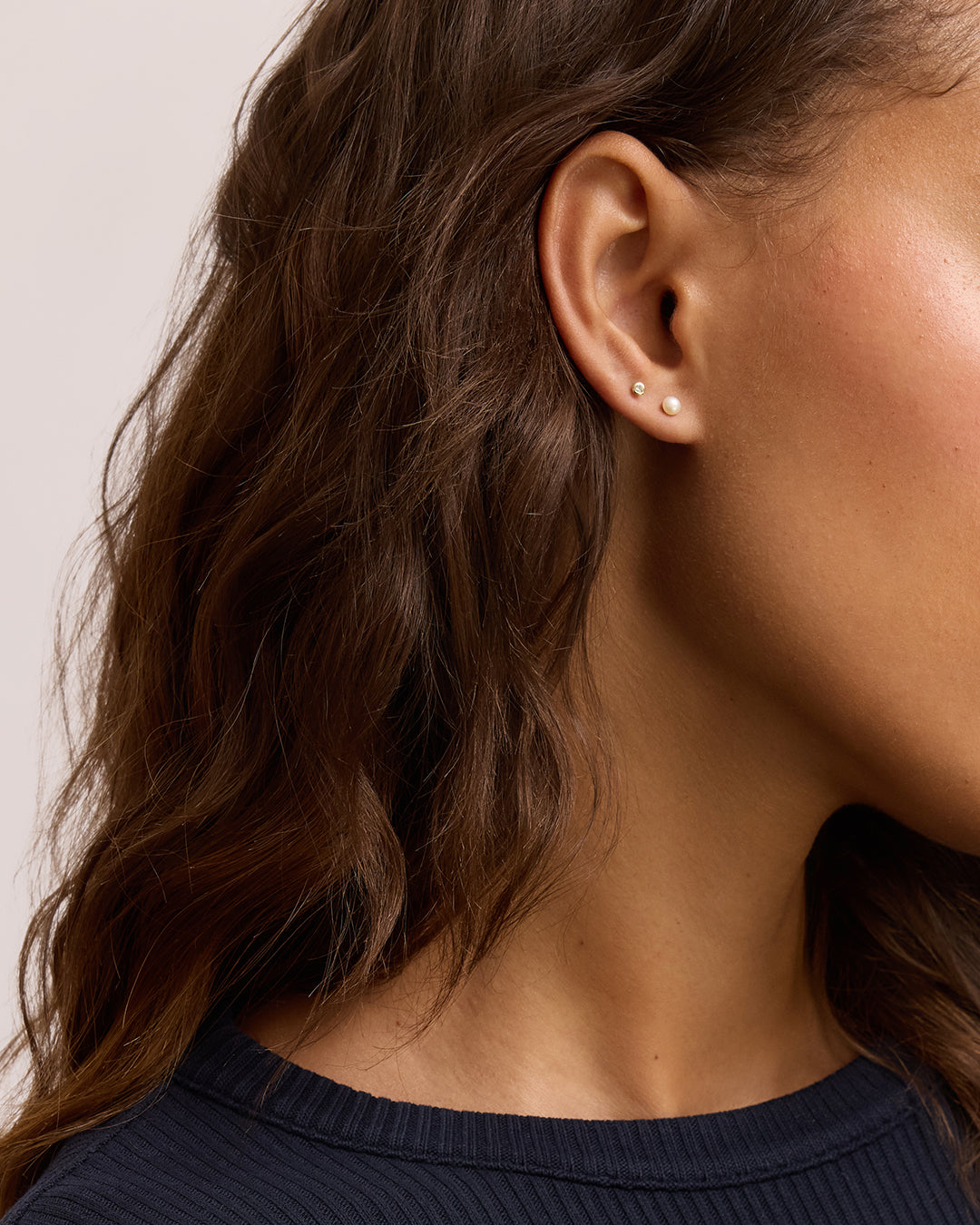 Pearl Single Stud || option::18K Gold Plated, 4mm