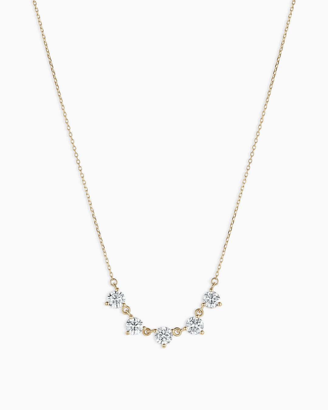 Lab Grown Diamond Solitaire Cluster Necklace || option::14K Solid Gold 