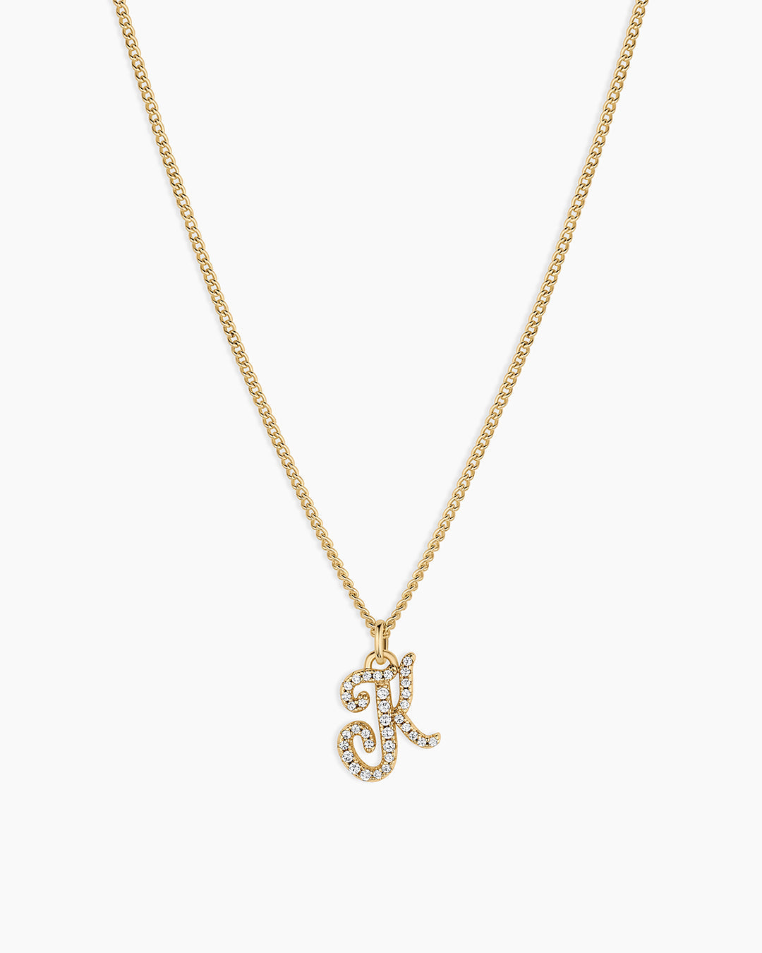 Wilder Shimmer Alphabet Necklace || option::18K Gold Plated, K