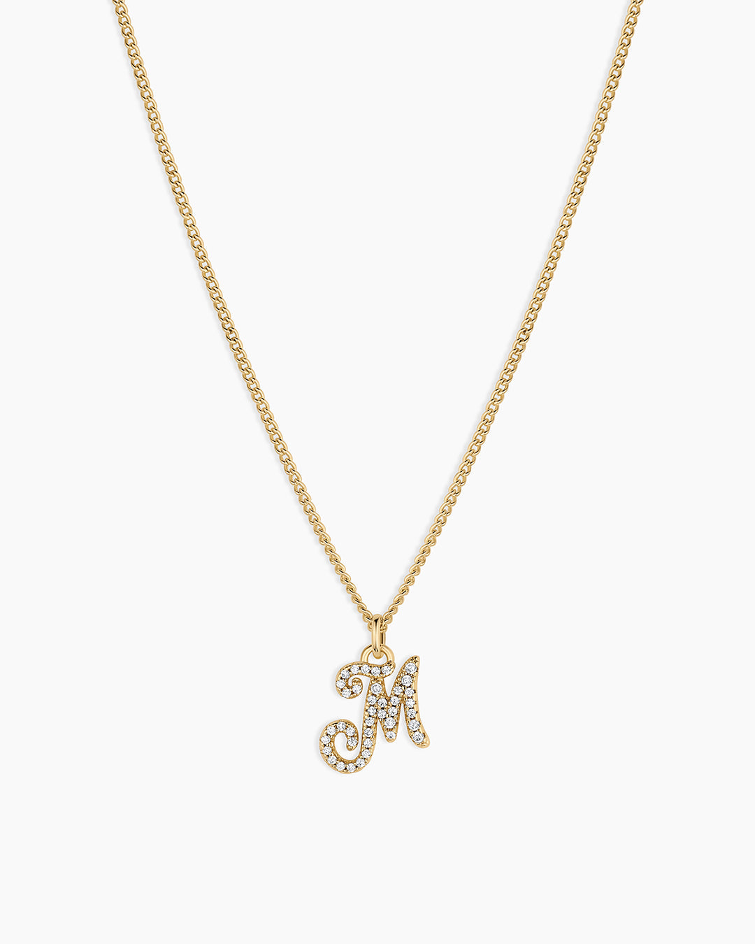 Wilder Shimmer Alphabet Necklace || option::18K Gold Plated, M