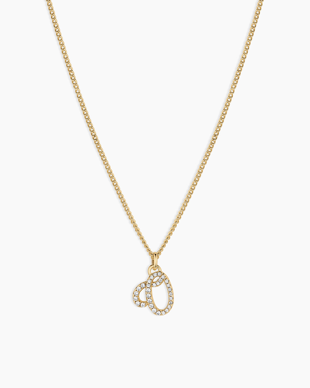 Wilder Shimmer Alphabet Necklace || option::18K Gold Plated, O