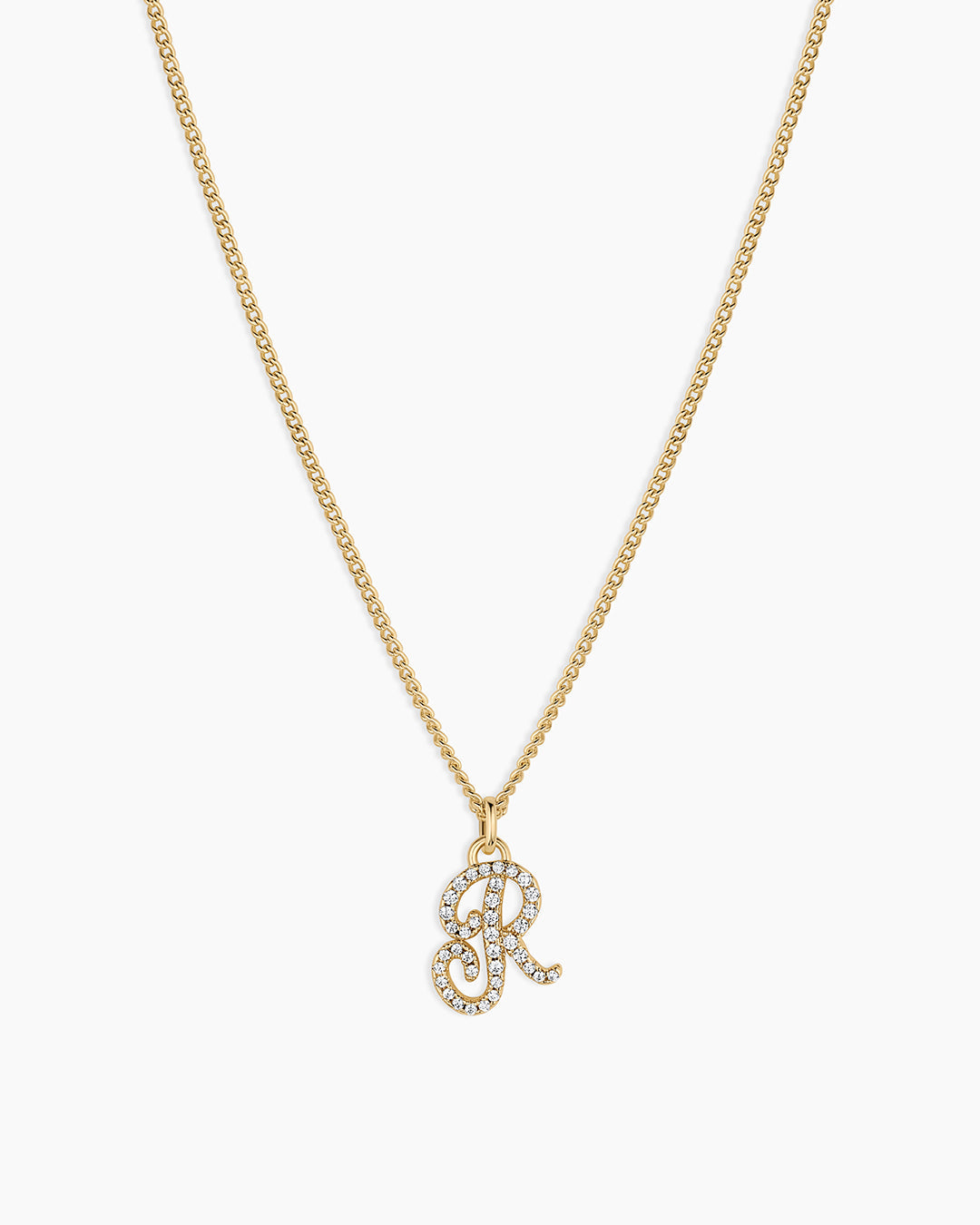 Wilder Shimmer Alphabet Necklace || option::18K Gold Plated, R