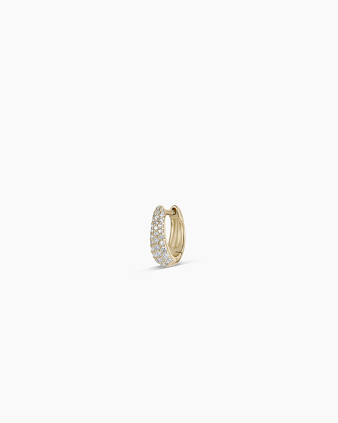 Diamond Banks Single Huggie || option::14K Solid Gold, 8mm