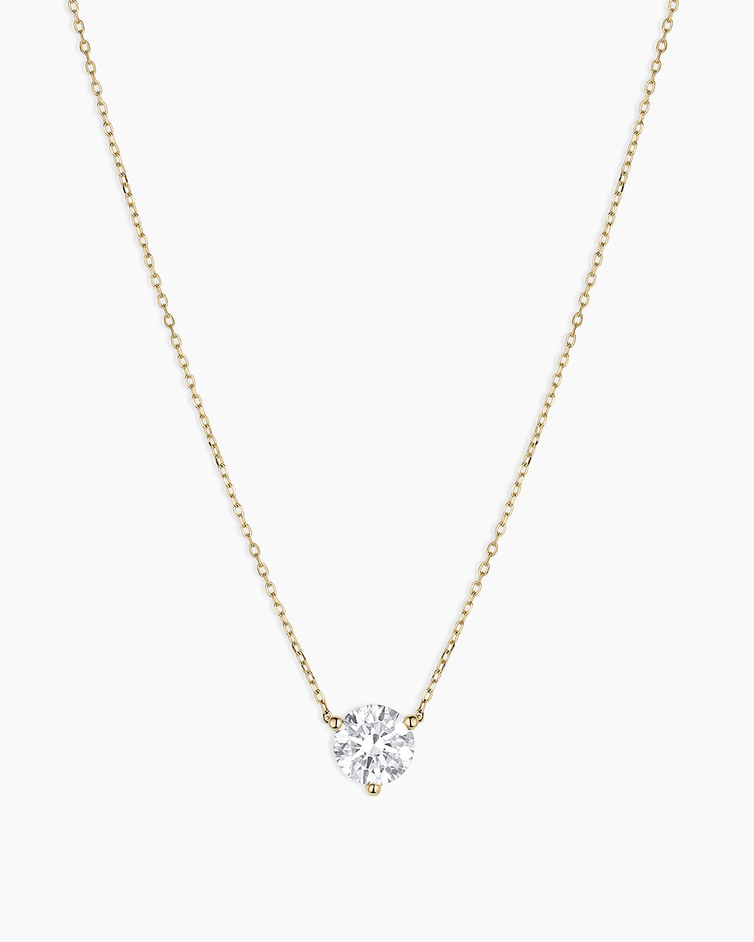 Lab Grown Diamond Solitaire Necklace || option::14k Solid Gold