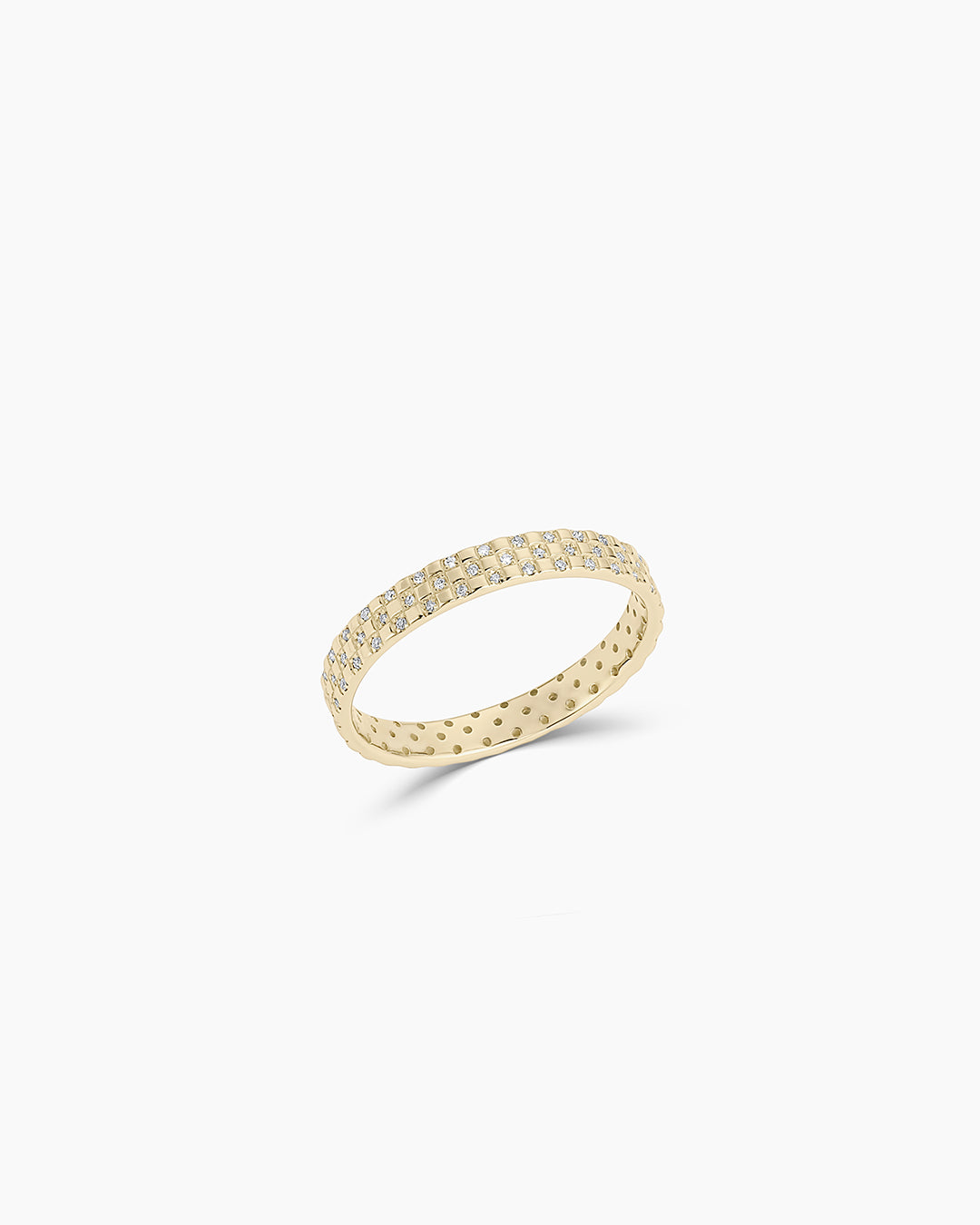 Diamond Checkered Ring || option::14k Solid Gold