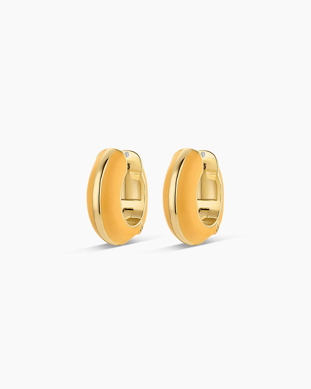 Lou Stripe Huggies || option::18K Gold Plated, Yellow