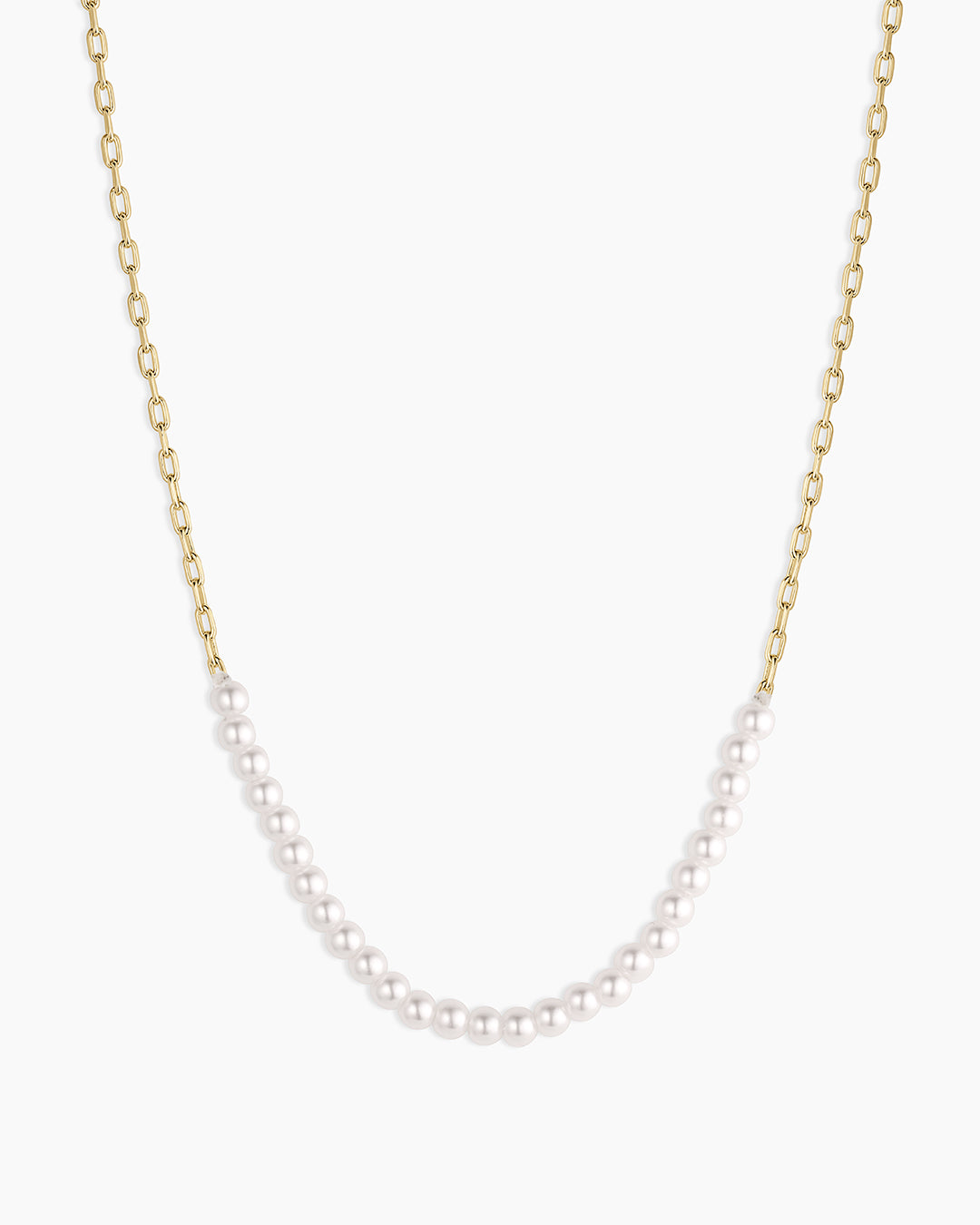 Finley Pearl Row Necklace || option::18K Gold Plated