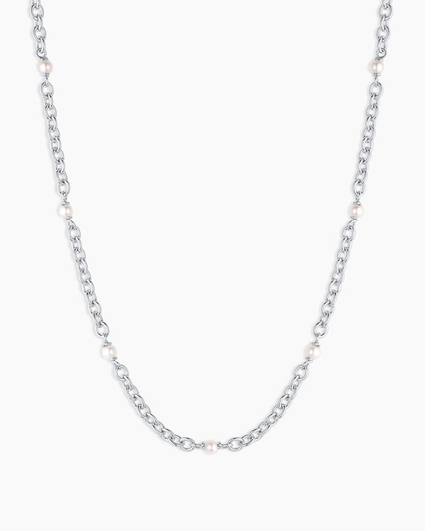 Finley Pearl Dot Necklace || option::Silver Plated