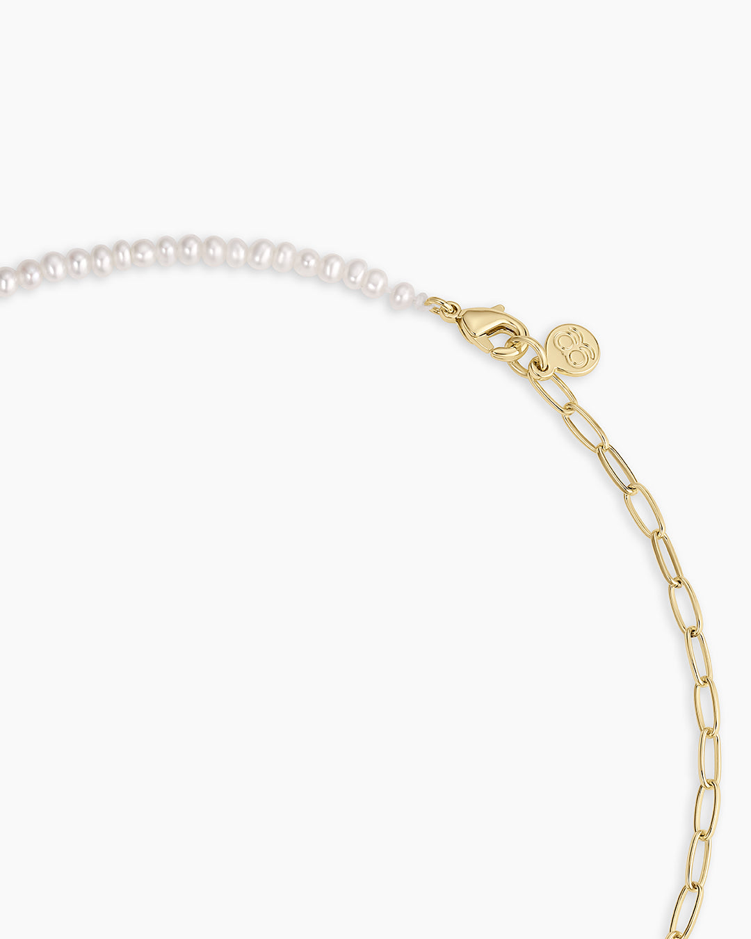 Lou Pearl Alphabet Necklace || option::18K Gold Plated, D