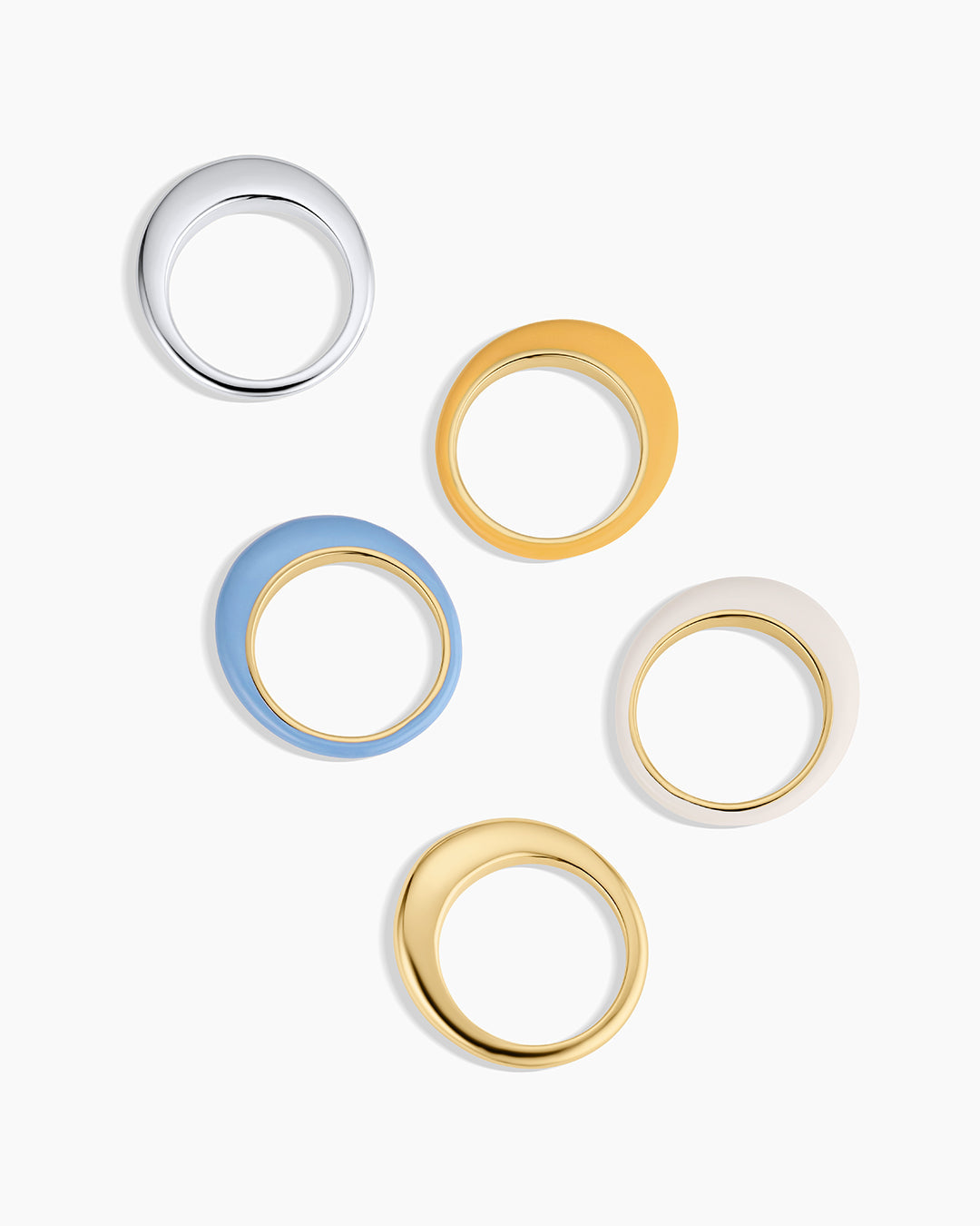 Lou Stacking Ring || option::18K Gold Plated, Eggshell