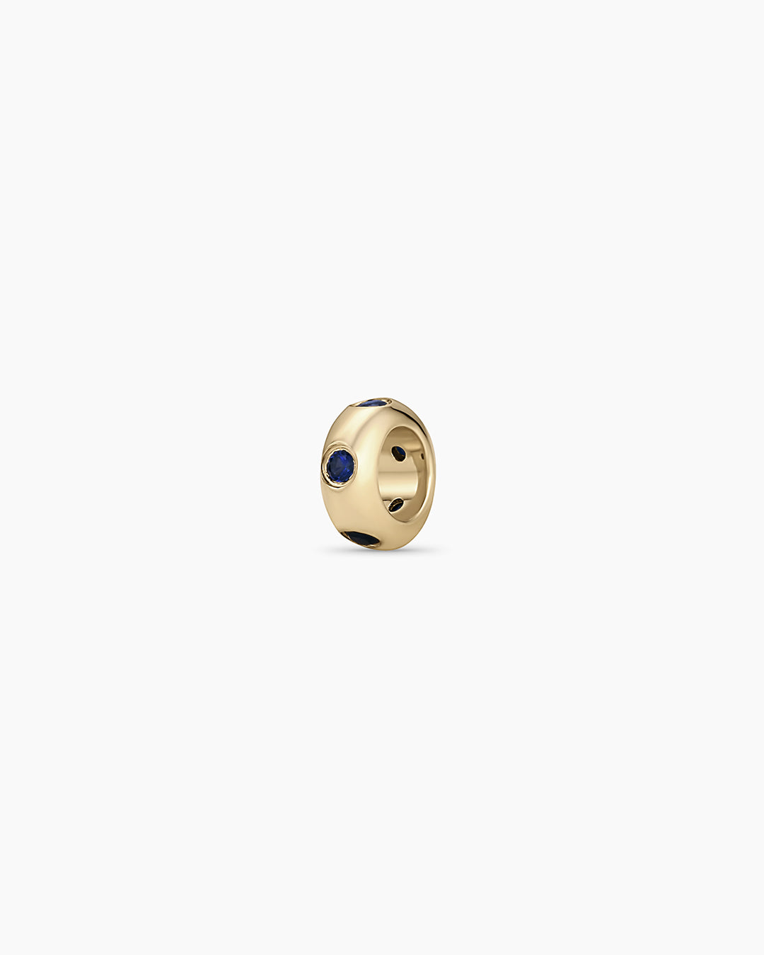 14K Gold Birthstone Halo Charm || option::14k Solid Gold, Blue Sapphire - September