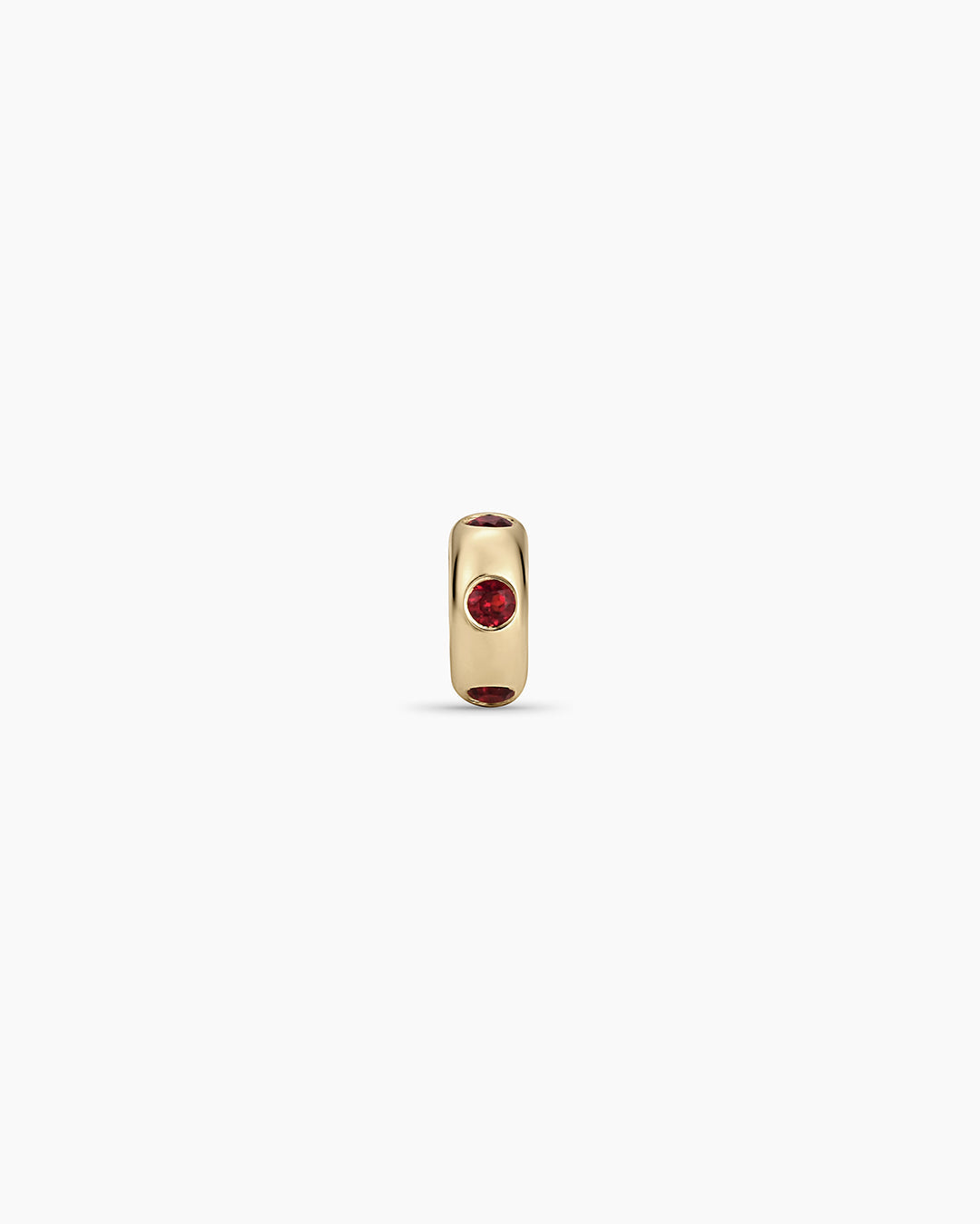 14K Gold Birthstone Halo Charm || option::14k Solid Gold, Garnet - January