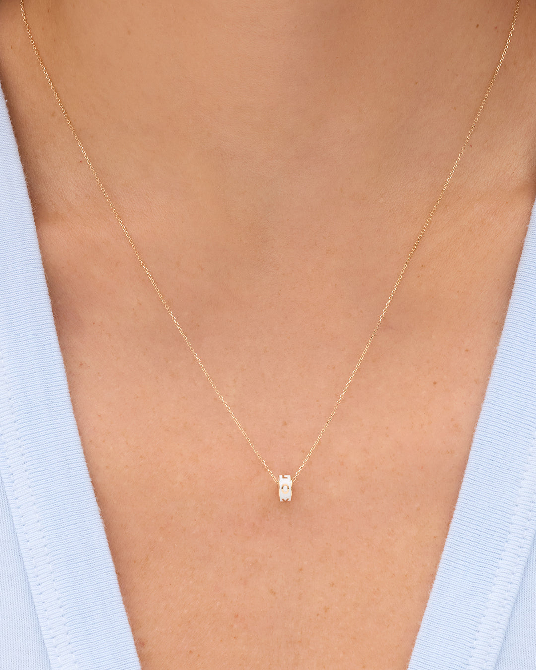 14K Gold Love Halo Charm Necklace || option::14K Solid Gold