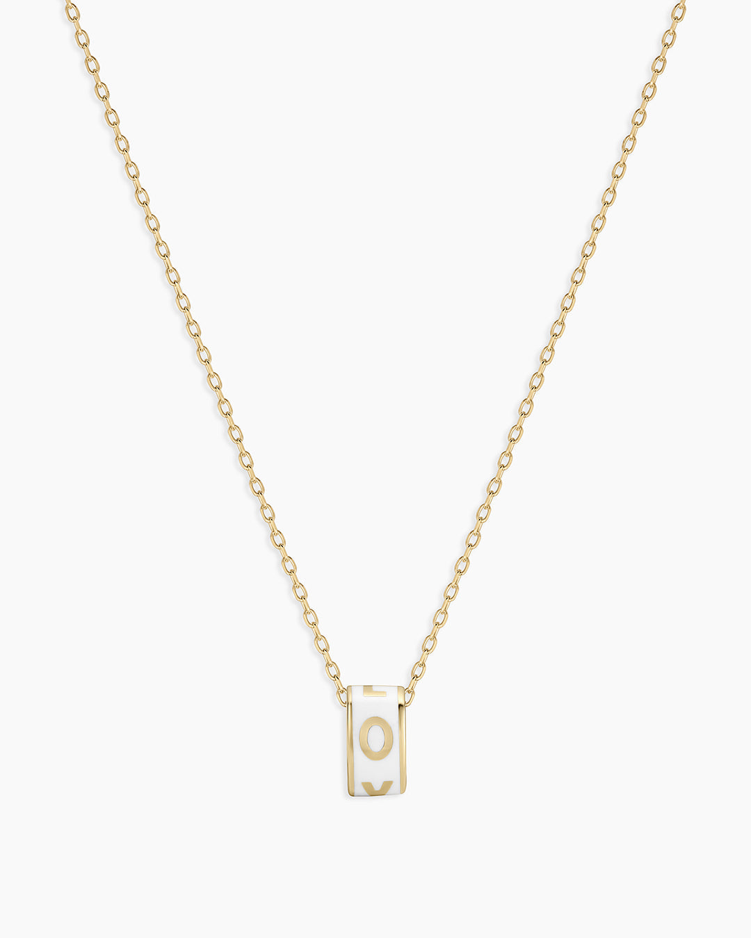 14K Gold Love Halo Charm Necklace || option::14K Solid Gold
