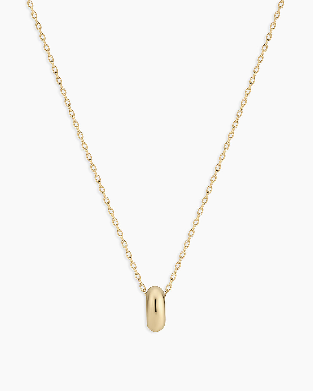 14K Gold Lou Halo Charm Necklace || option::14K Solid Gold