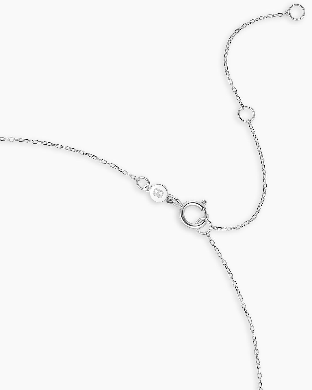 14K White Gold Lou Halo Charm Necklace || option::14K Solid White Gold