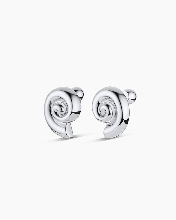 Nautilus Statement Earrings || option::Silver Plated