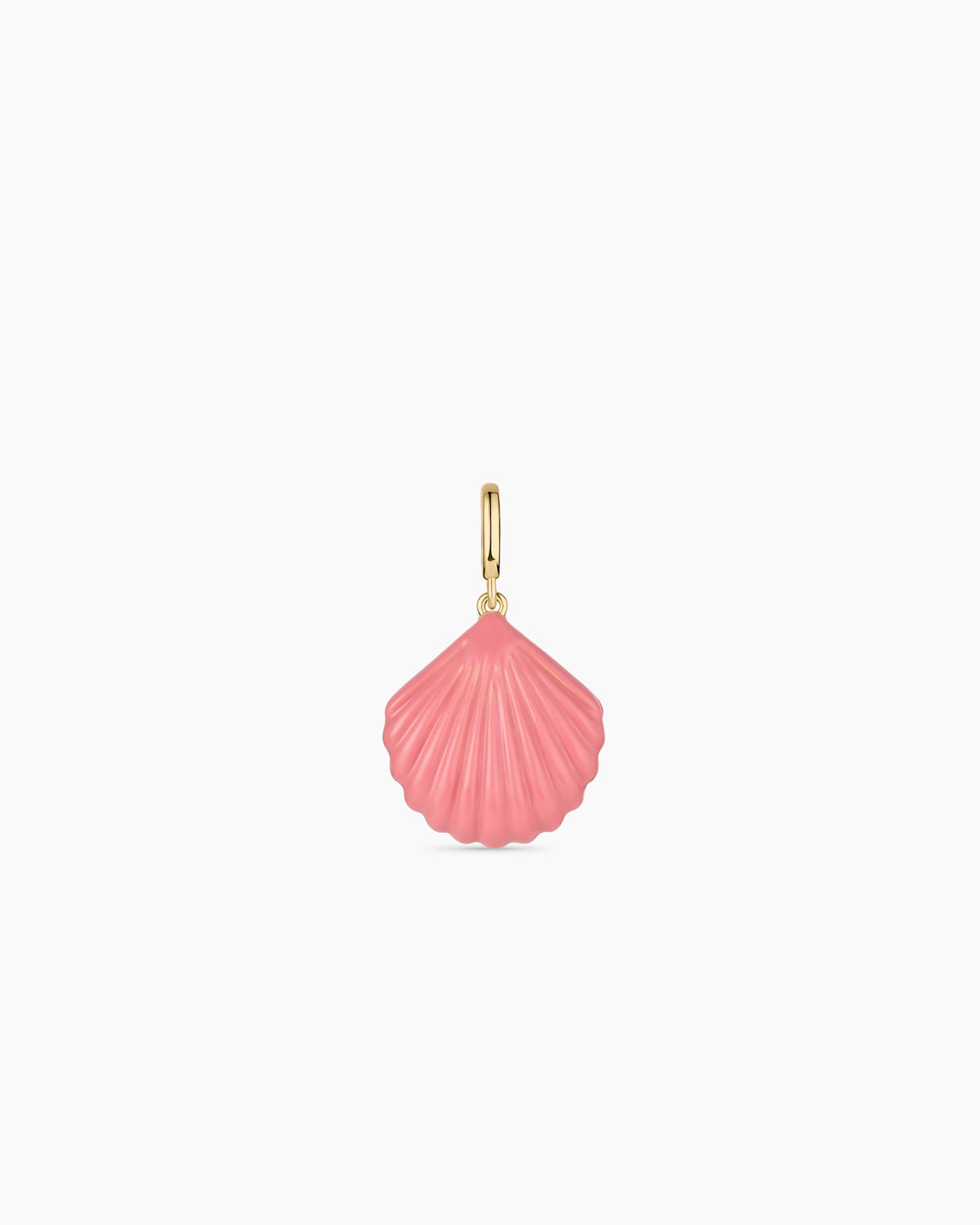 Scallop Enamel Parker Charm || option::18K Gold Plated, Pink