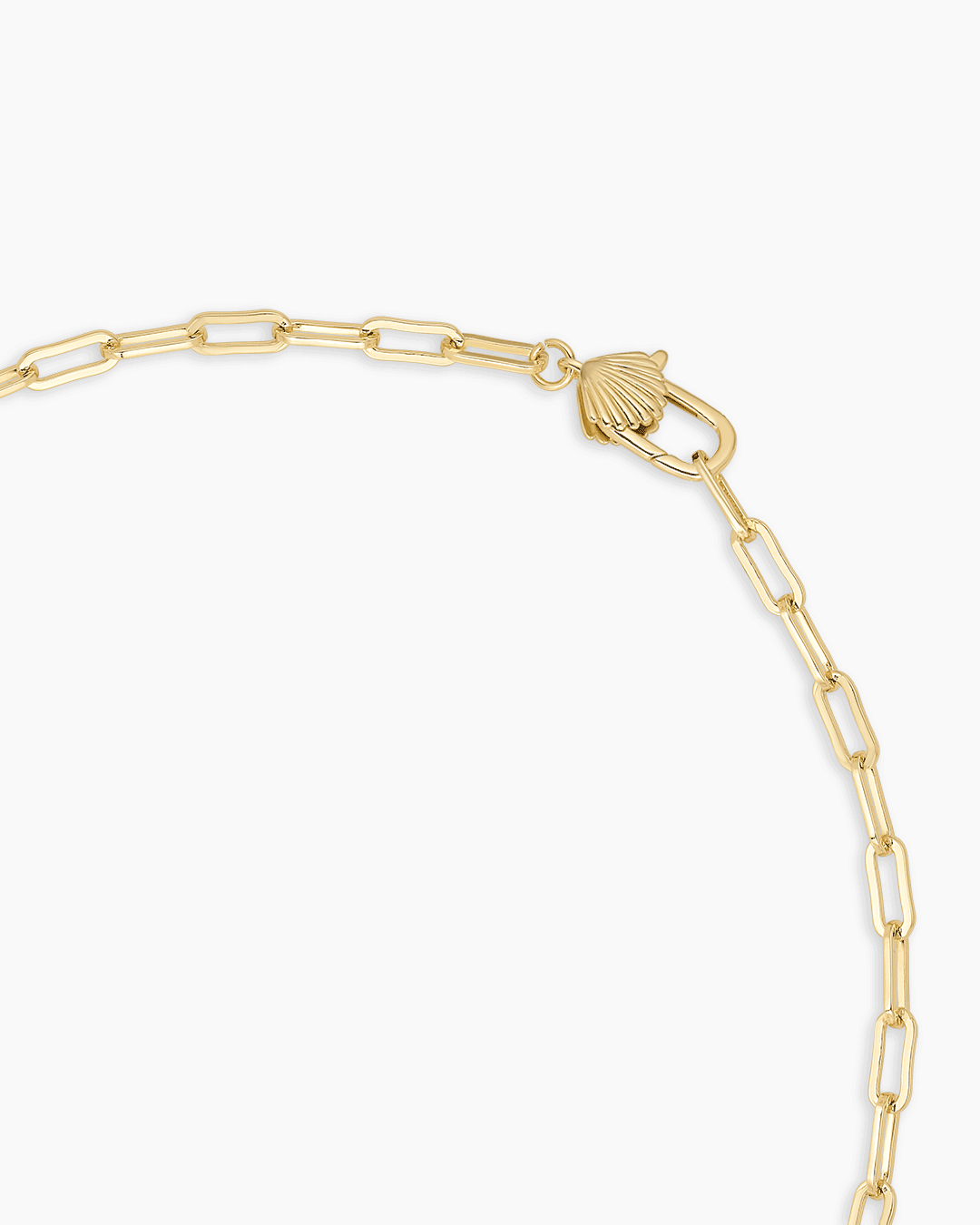 Scallop Padlock Necklace || option::18K Gold Plated