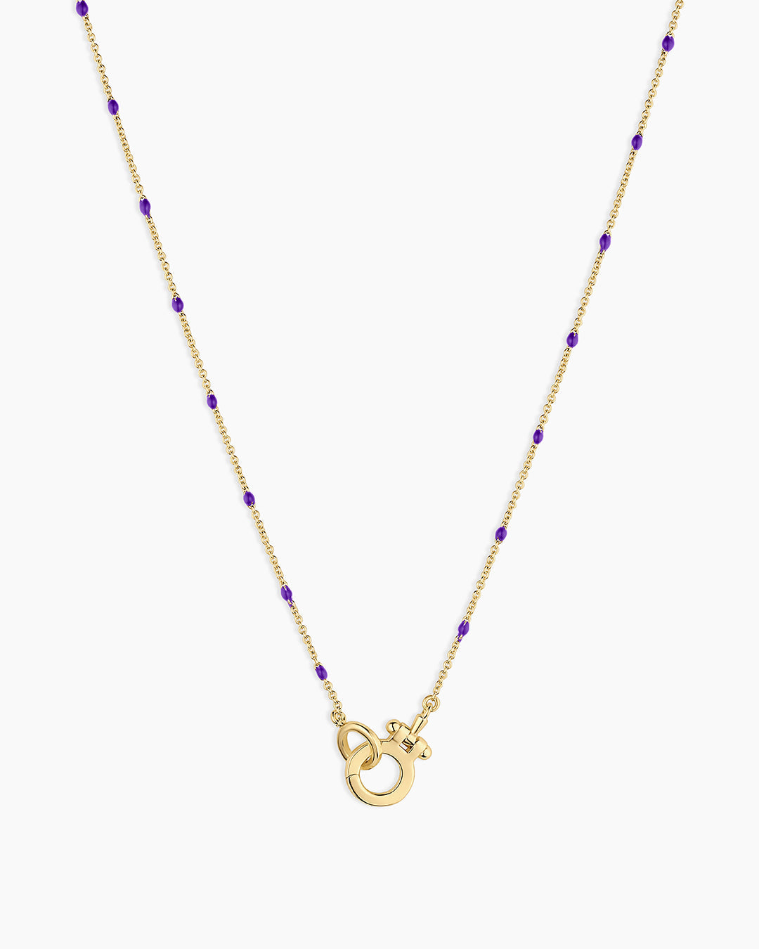 Capri Necklace || option::18K Gold Plated, Purple