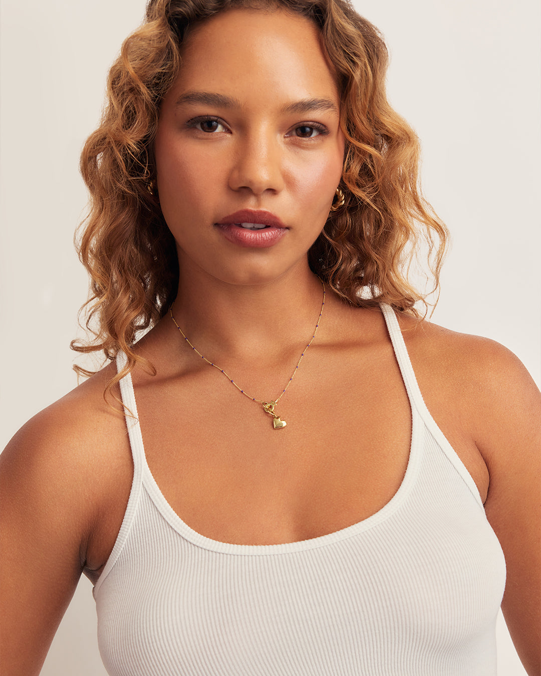 Capri Necklace || option::18K Gold Plated, Purple