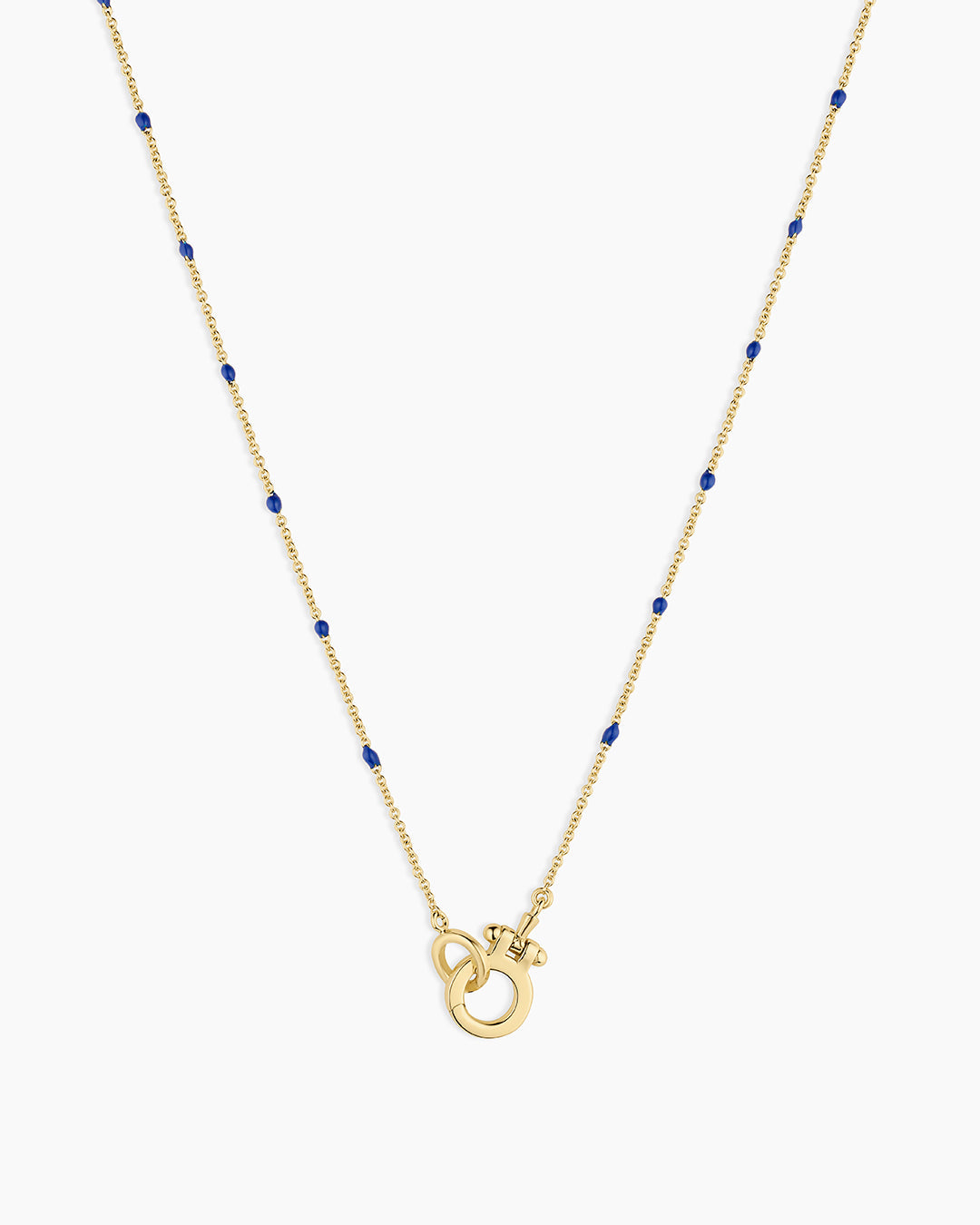 Capri Necklace || option::18K Gold Plated, Navy