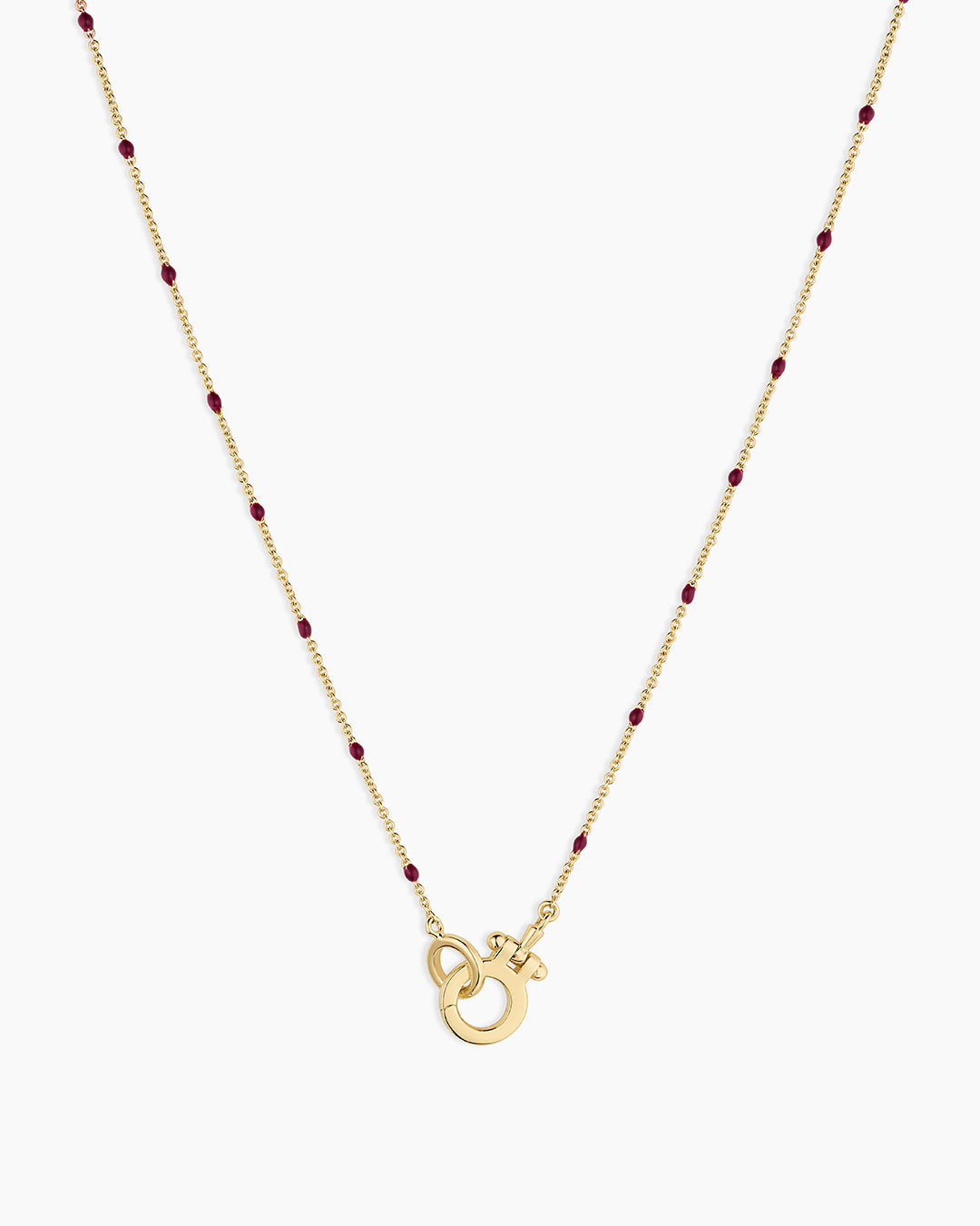 Capri Necklace || option::18K Gold Plated, Maroon