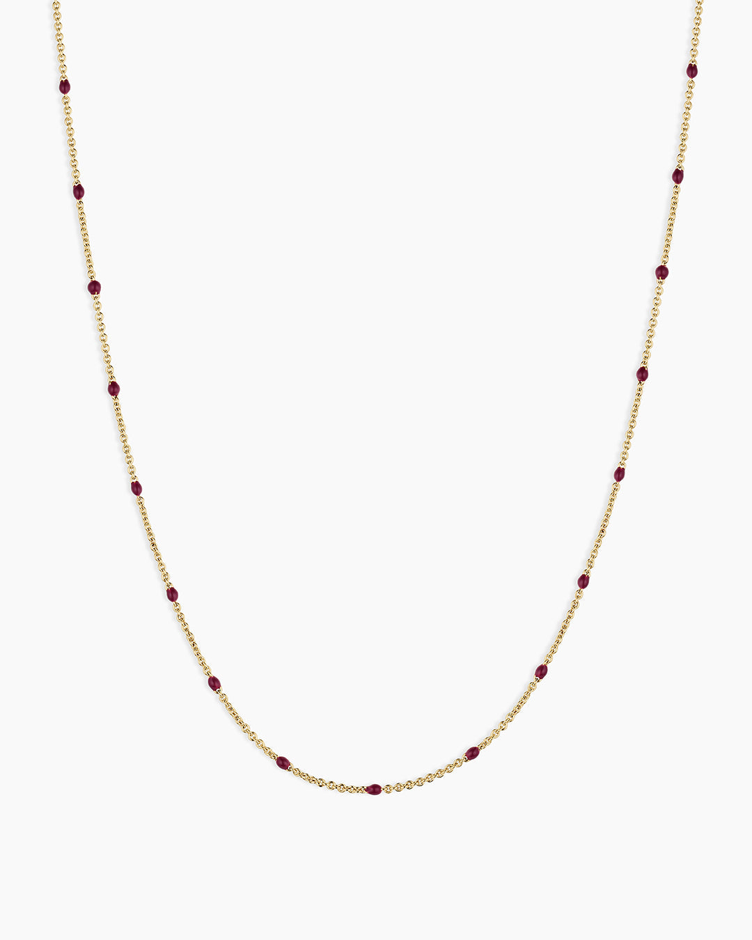 Capri Necklace || option::18K Gold Plated, Maroon