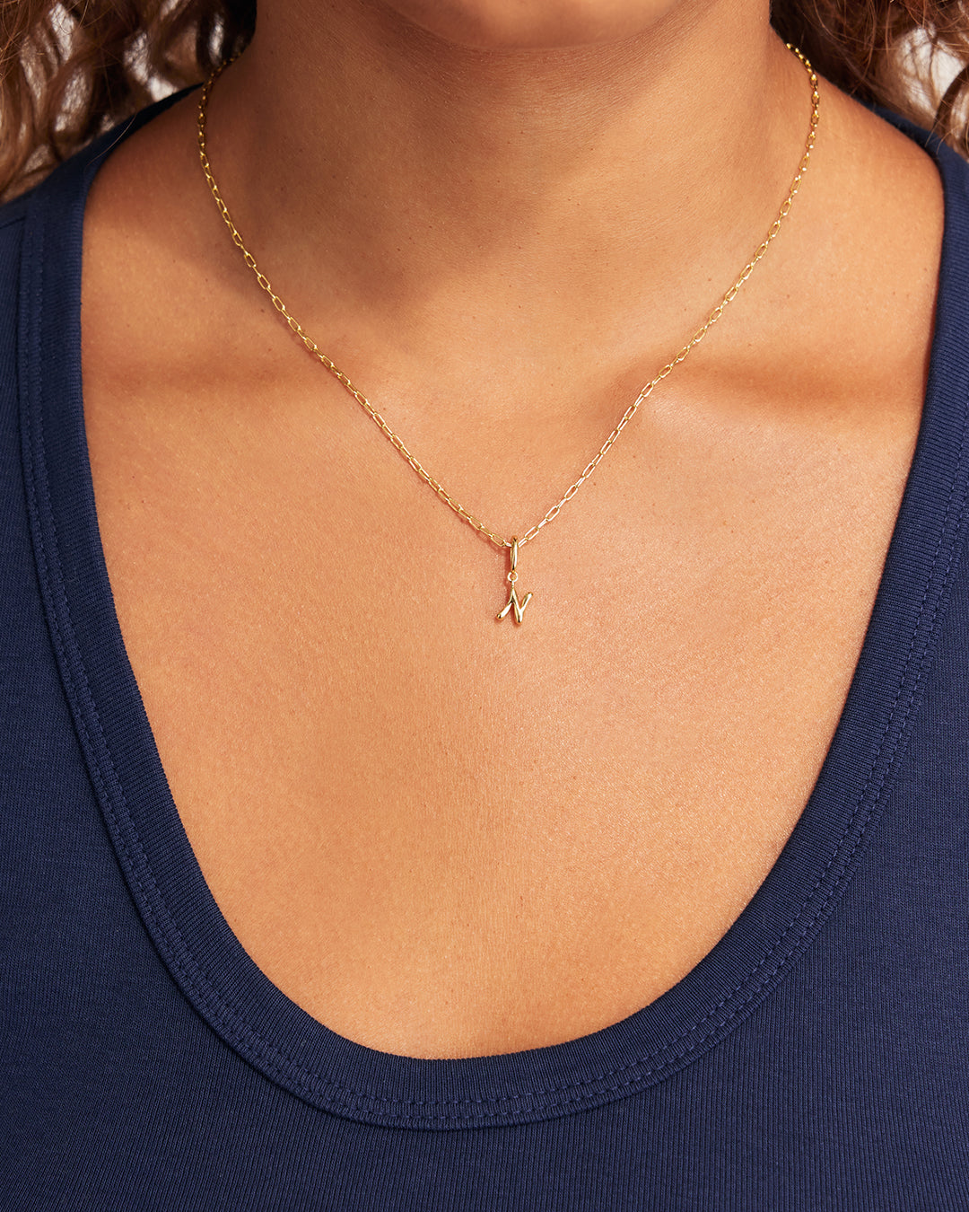 Ryder Alphabet Charm || option::18K Gold Plated, N