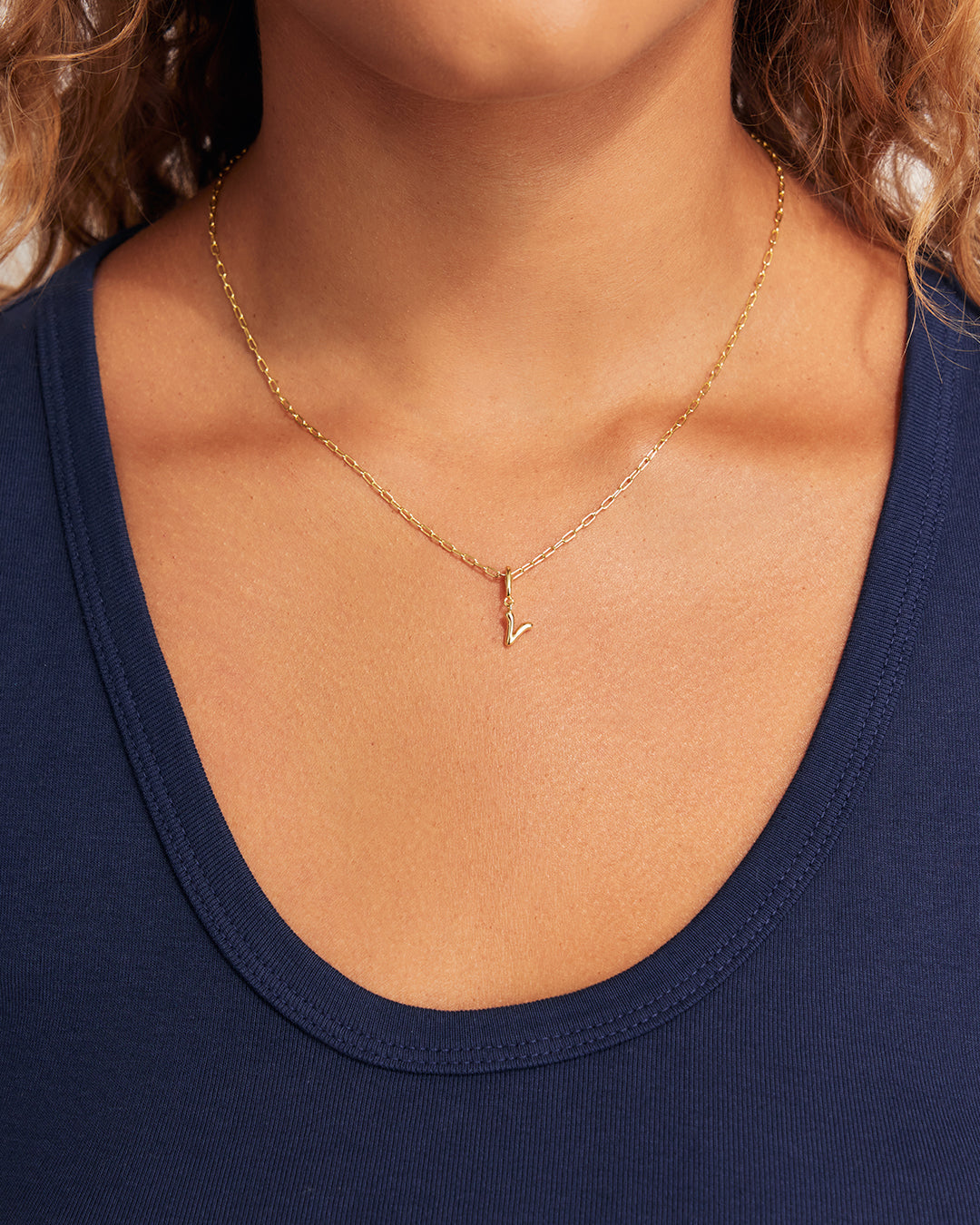 Ryder Alphabet Charm || option::18K Gold Plated, V