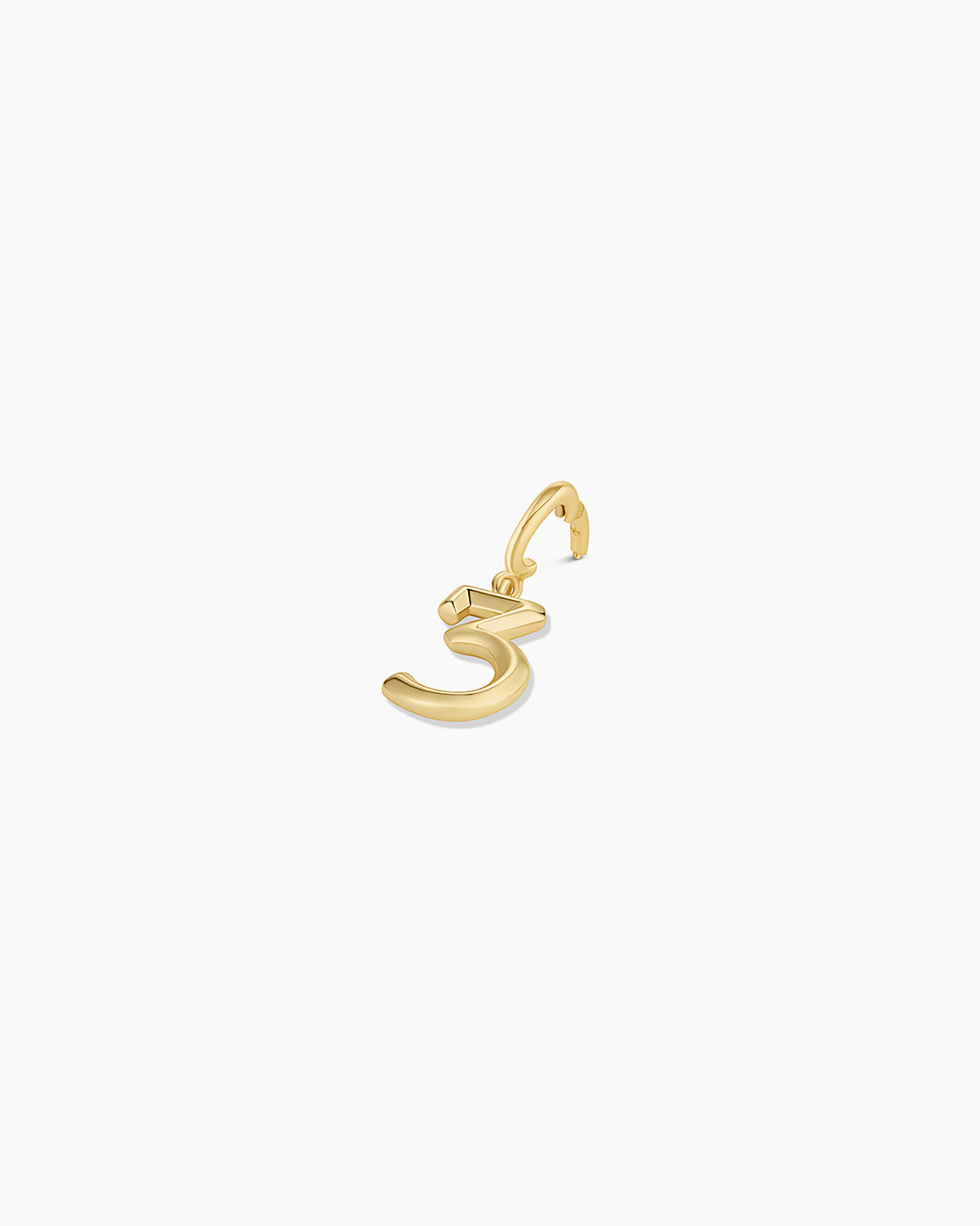 Scout Number Charm || option::18K Gold Plated, 3
